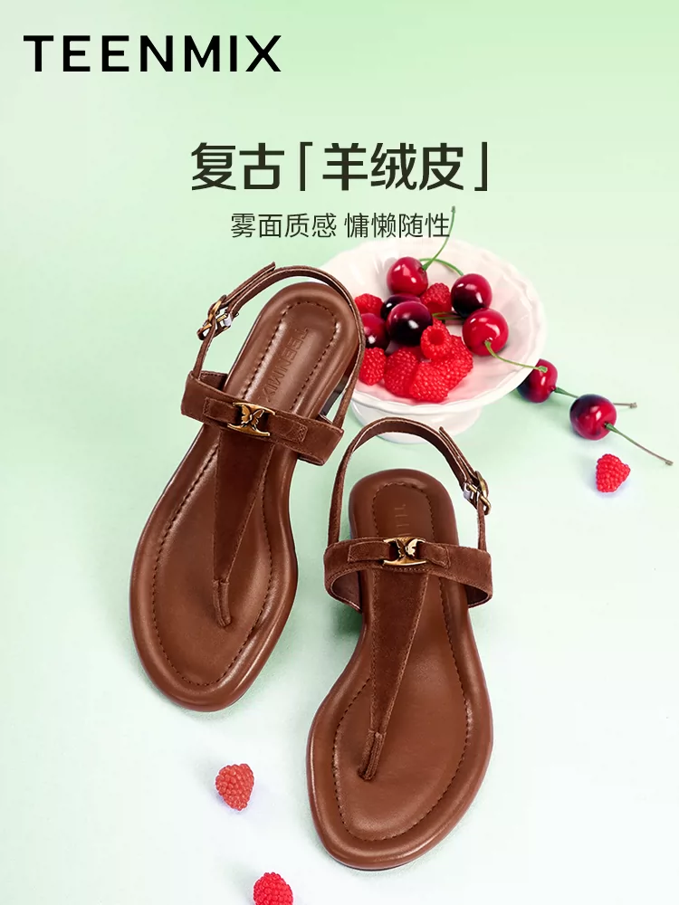 Dép xỏ ngón cổ điển Tianmeiyi, dép xỏ ngón đi biển, dép đế bằng cho nữ, dép xỏ ngón mùa hè, kiểu dáng mới