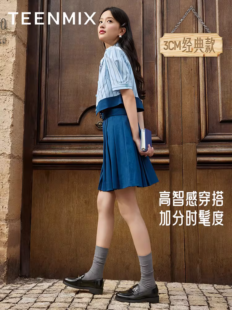 Giày lười kiểu Anh có đế dày Tianmeiyi dành cho nữ, giày đơn cổ điển, giày da nhỏ, mẫu mùa xuân mới.