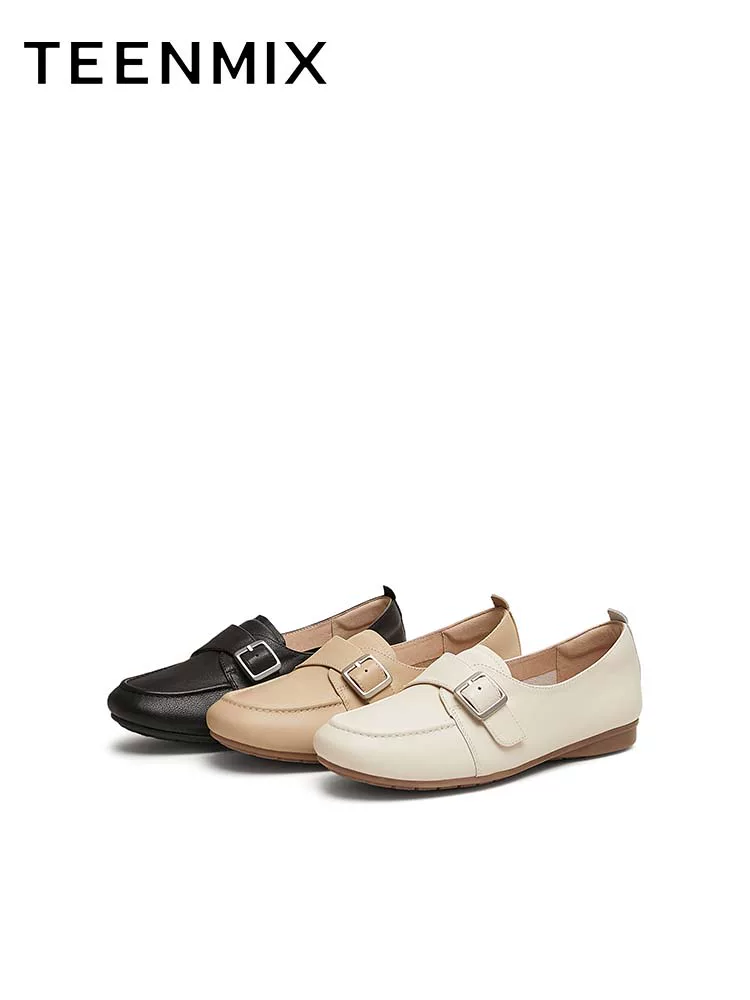 Giày lười cổ điển đế mềm Tianmeiyi, giày đế bằng, giày thường ngày cho nữ, giày da nhỏ, mẫu mới mùa xuân KE054AA5