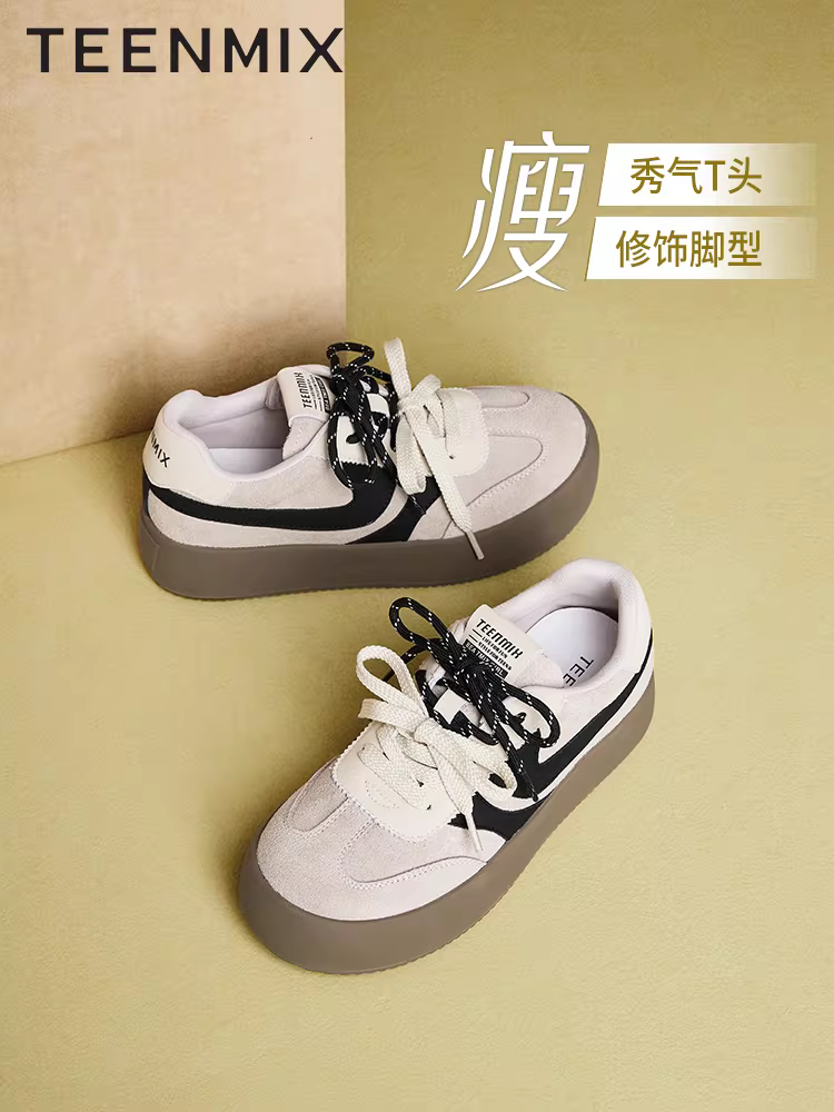 Giày tập Agande đế dày tăng chiều cao kiểu cổ điển Tianmeiyi, giày thể thao, giày nữ, giày thường, mẫu mùa xuân mới.