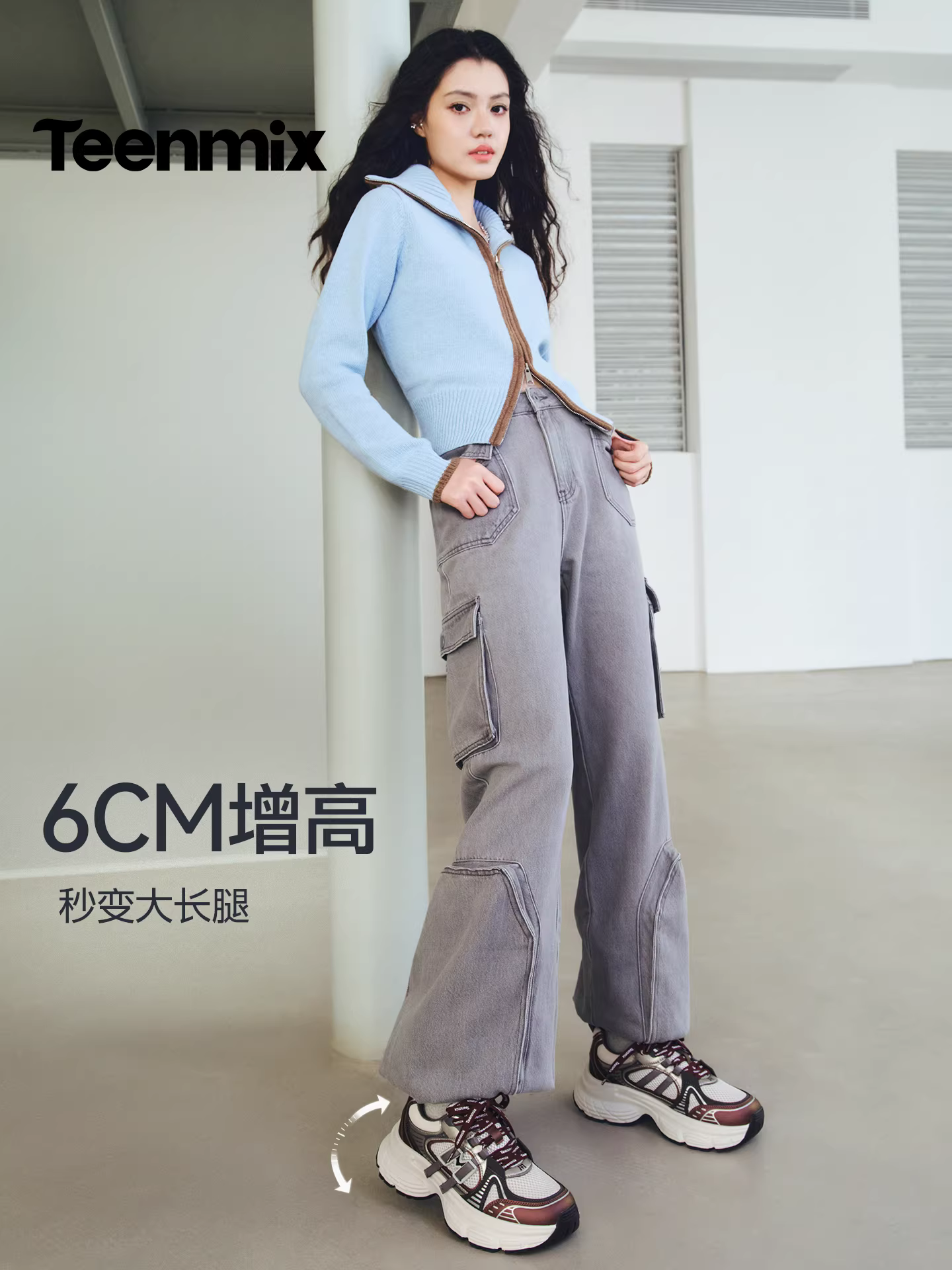 Giày thể thao nữ Tianmeiyi đế dày thời trang màu bạc kiểu retro, giày casual mùa xuân 2026 mẫu mới BK964AM6