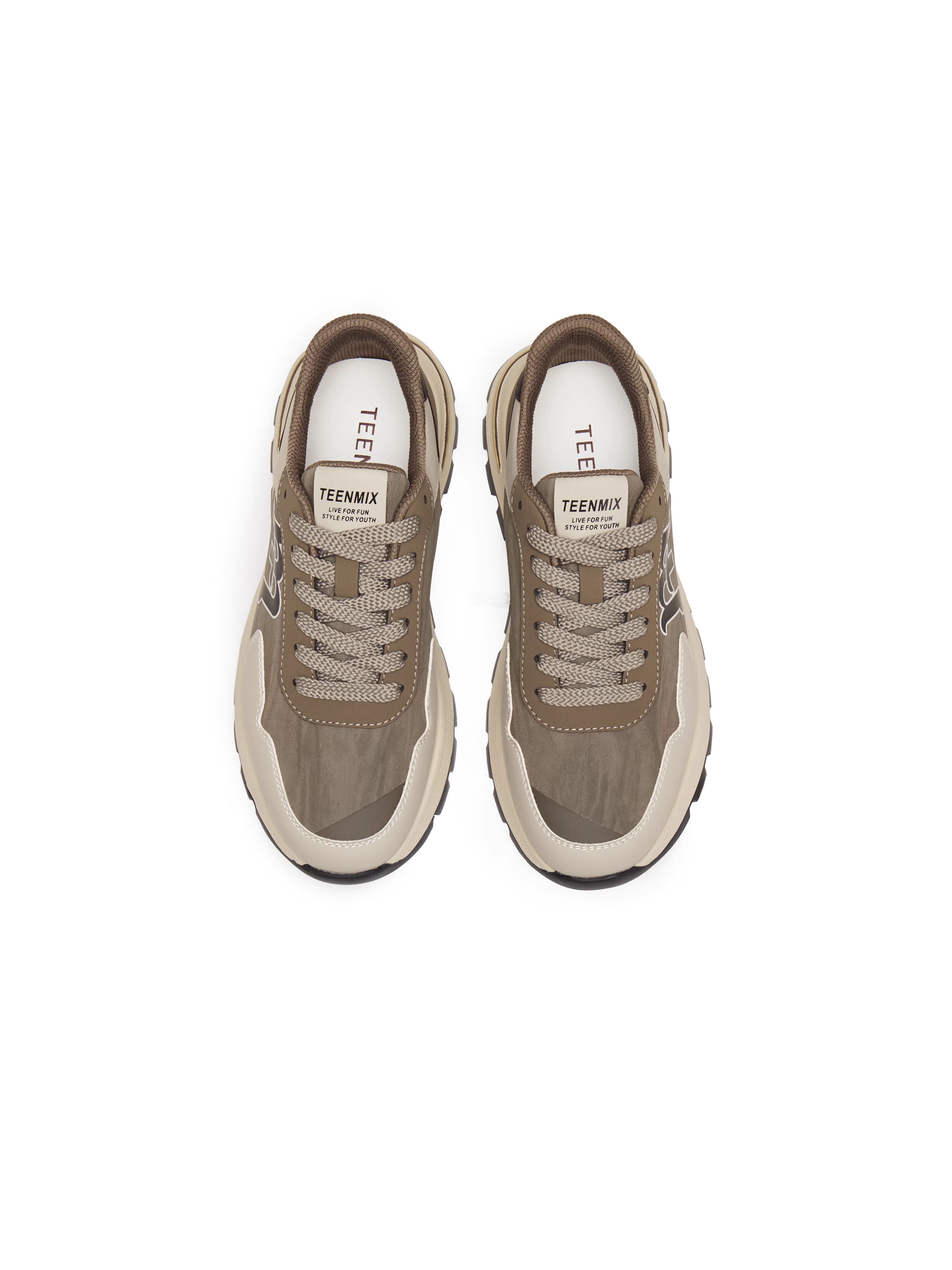 Tianmeiyi 2026 Mùa Xuân Phong Cách Mới Trung Tâm Thương Mại Cùng Mẫu Retro Buộc Dây Màu Khối Giày Thể Thao Nam Huấn Luyện WEA01AM6