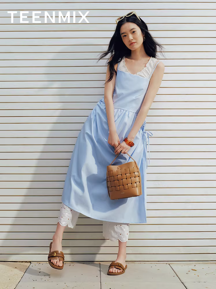 Dép xỏ ngón dệt Tianmeiyi, dép đế bằng đi nghỉ kiểu Pháp dành cho nữ, dép đi ngoài trời thông thường, mẫu mới mùa hè.