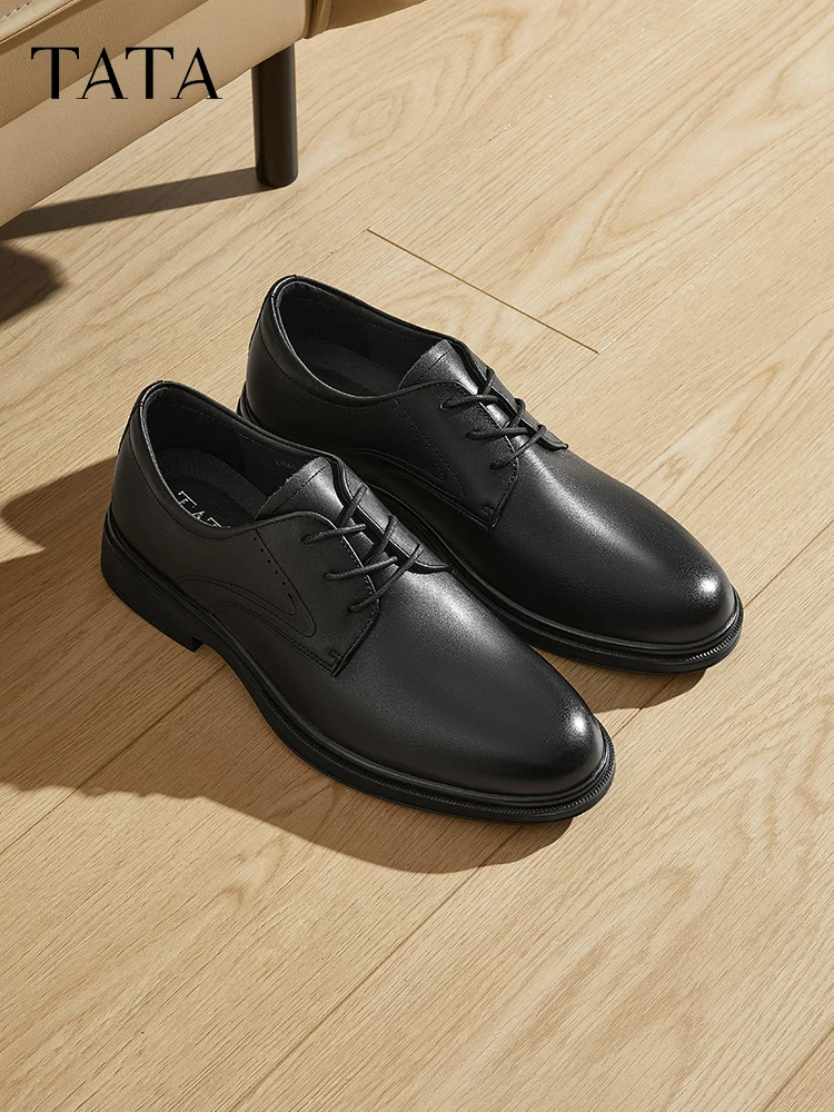 Giày tây nam TATA, giày da công sở chính hãng, giày cưới chú rể, mẫu mới 2025 210A1AM5