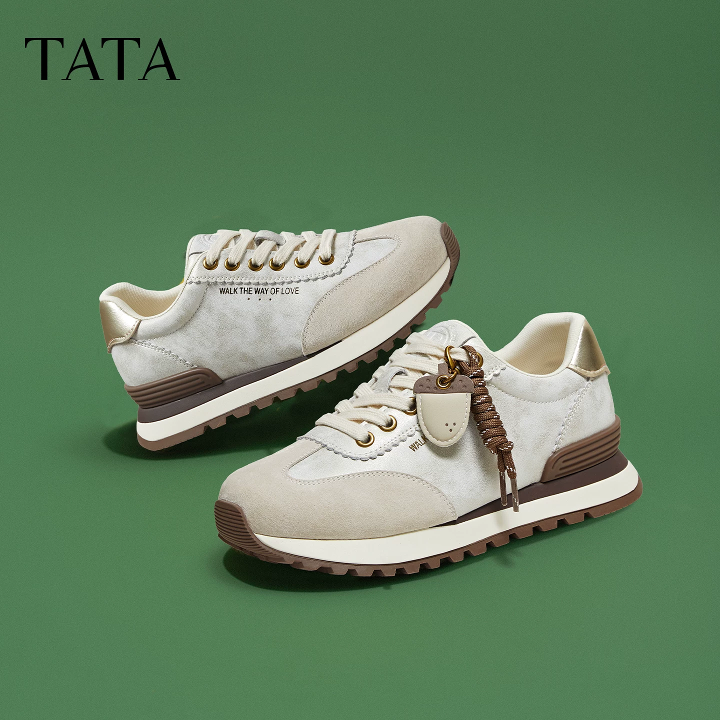 TATA Fruit Party Đức Huấn Luyện Giày Nữ Mới Đế Dày Forrest Gump Giày Thoáng Khí Giày Thể Thao Thông Thường CJH02AM6