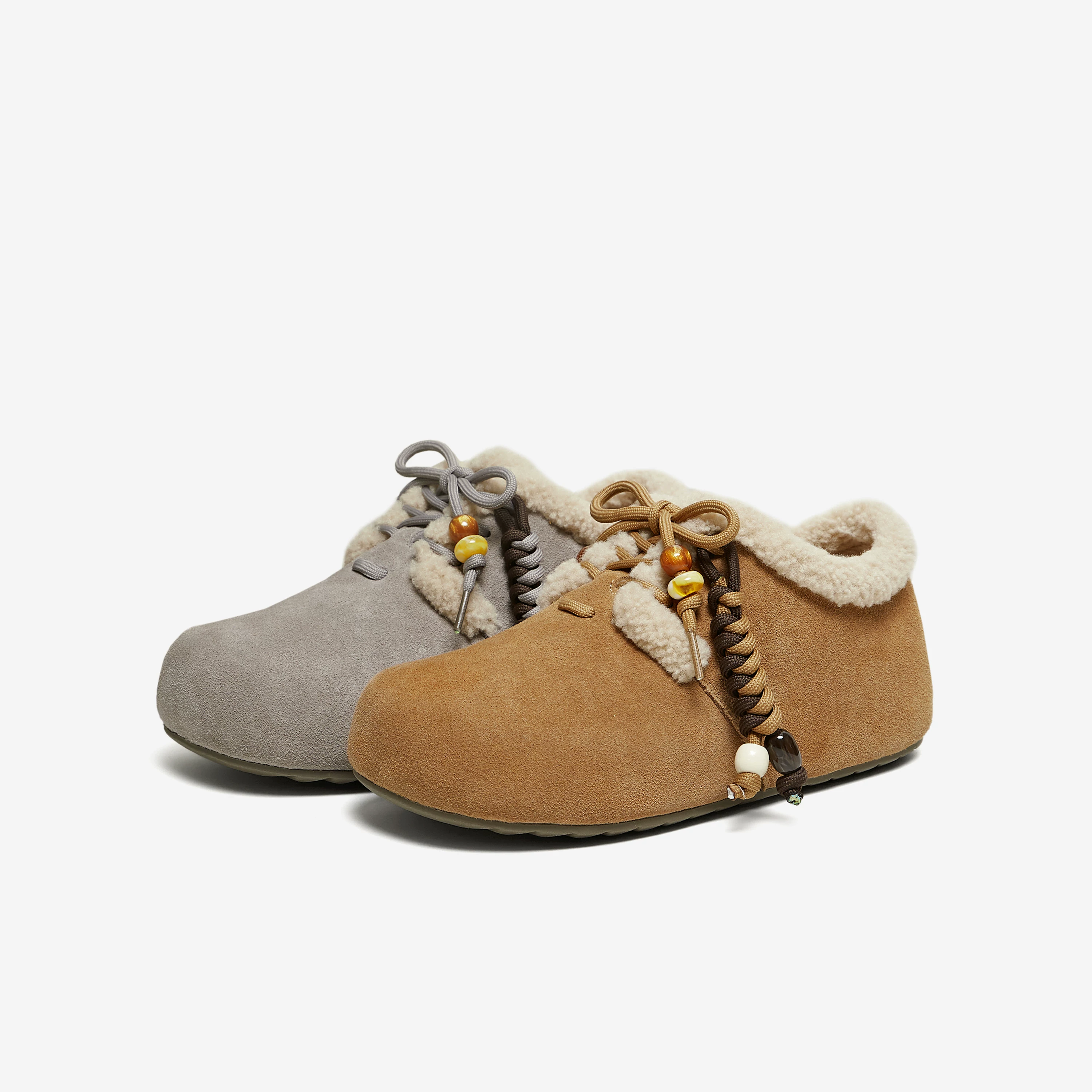 Giày Nữ TATA 2025 Mùa Đông Mới Giày Cotton Đa Năng Giày Lông Thú Sang Trọng Ấm Áp Giày Birkenstock Y2W01DM5