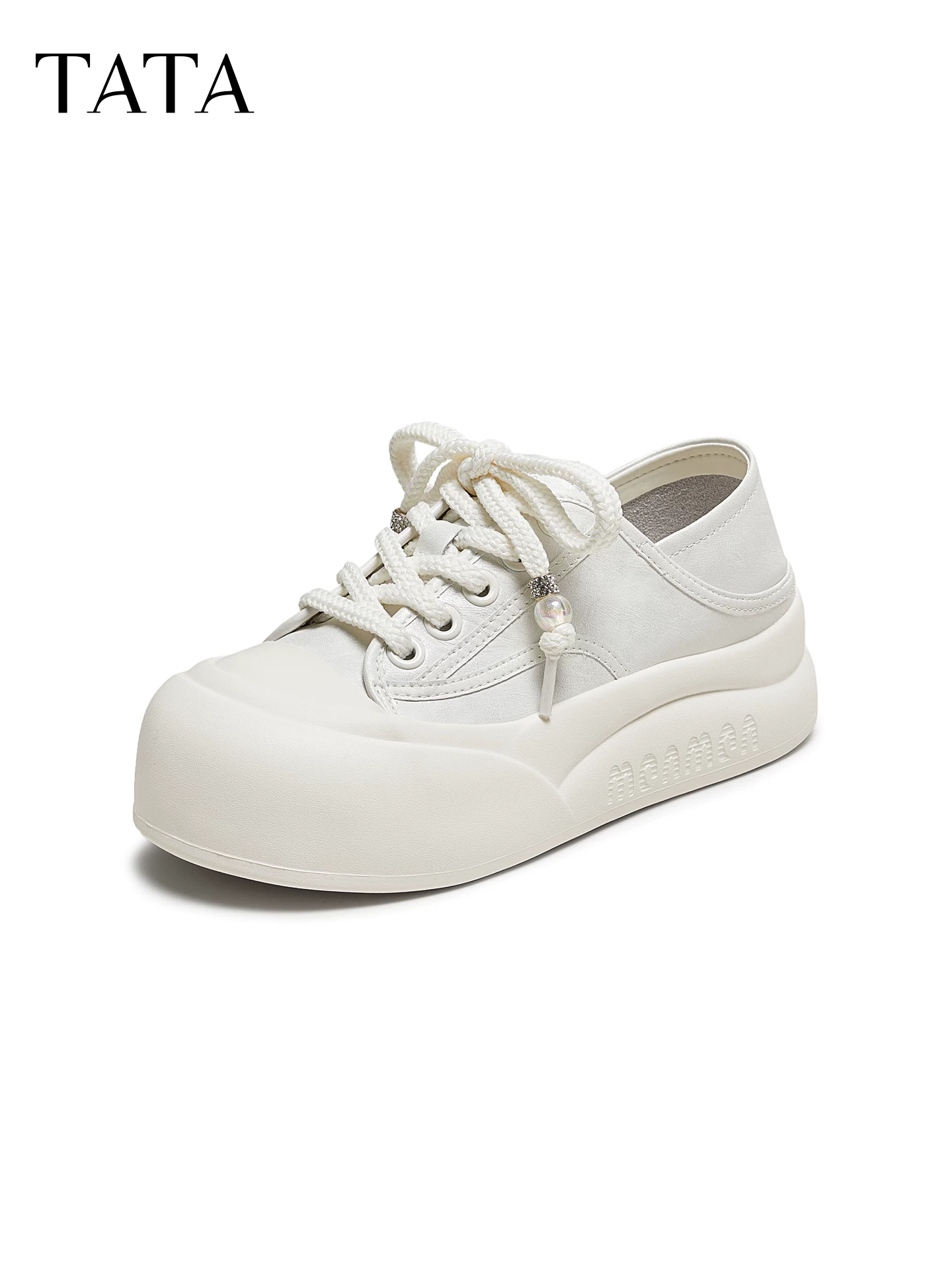 Giày Nữ TATA 2025 Mùa Đông Mới Giày Thể Thao Đa Năng Giày Thường Ngày Đế Dày Giày Sneaker Trắng CP303CM5