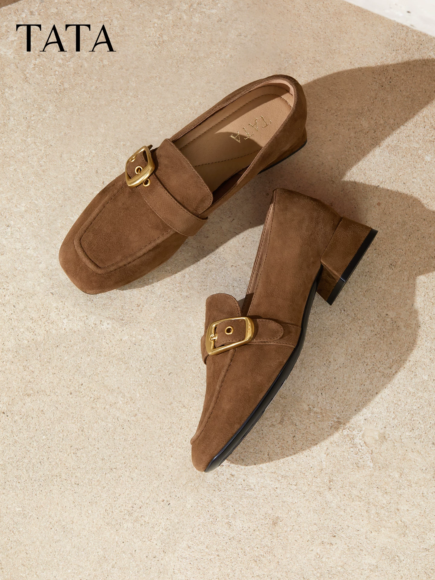 Giày Nữ TATA 2025 Mùa Đông Cùng Phong Cách Thời Trang Giày Thường Ngày Giày Loafer Nữ Giày Mới 7IDB4CA5