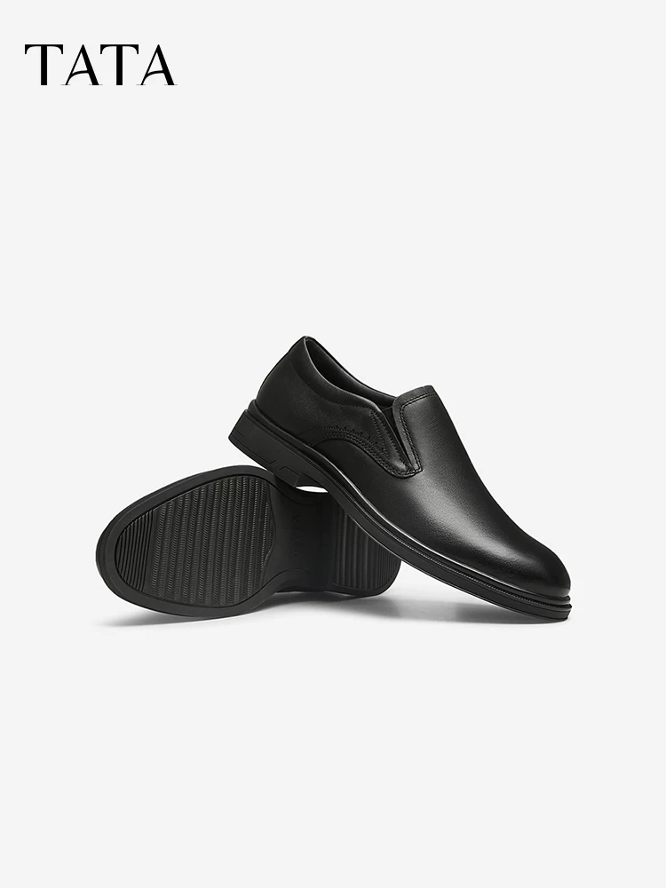 Giày da công sở nam TATA kiểu lười, giày bố da thật, mẫu mới xuân 2025 mã 21039AM5