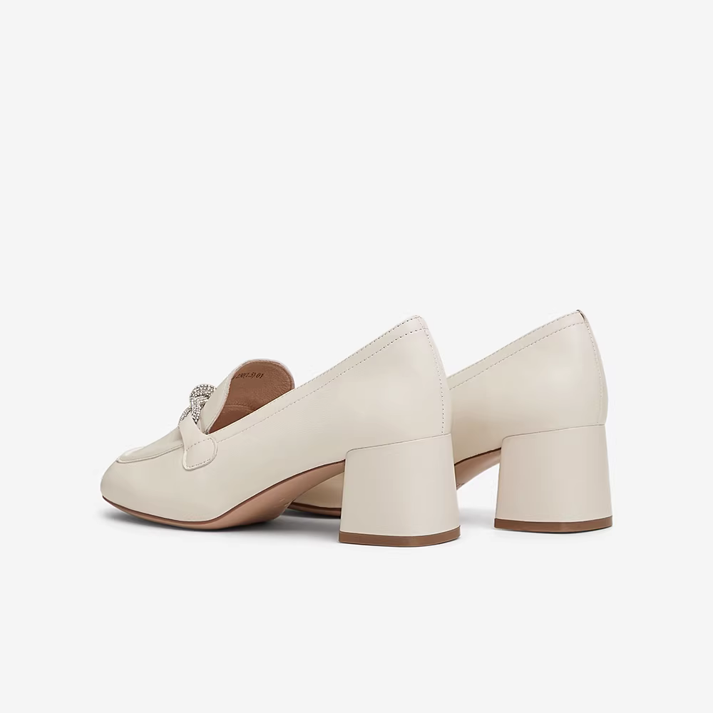 Giày Loafer Gót Chunky Nữ TATA, Giày Da Thật Thanh Lịch Dễ Mang Đi Làm, Mẫu Mới 2025 7BC24AA5