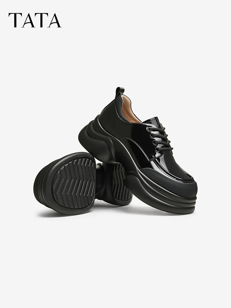 Giày Da Đế Dày TATA Cho Nữ, Giày Đế Xuồng, Giày Đồng Phục Mới Mùa Xuân, Giày JK CCJ03AM5