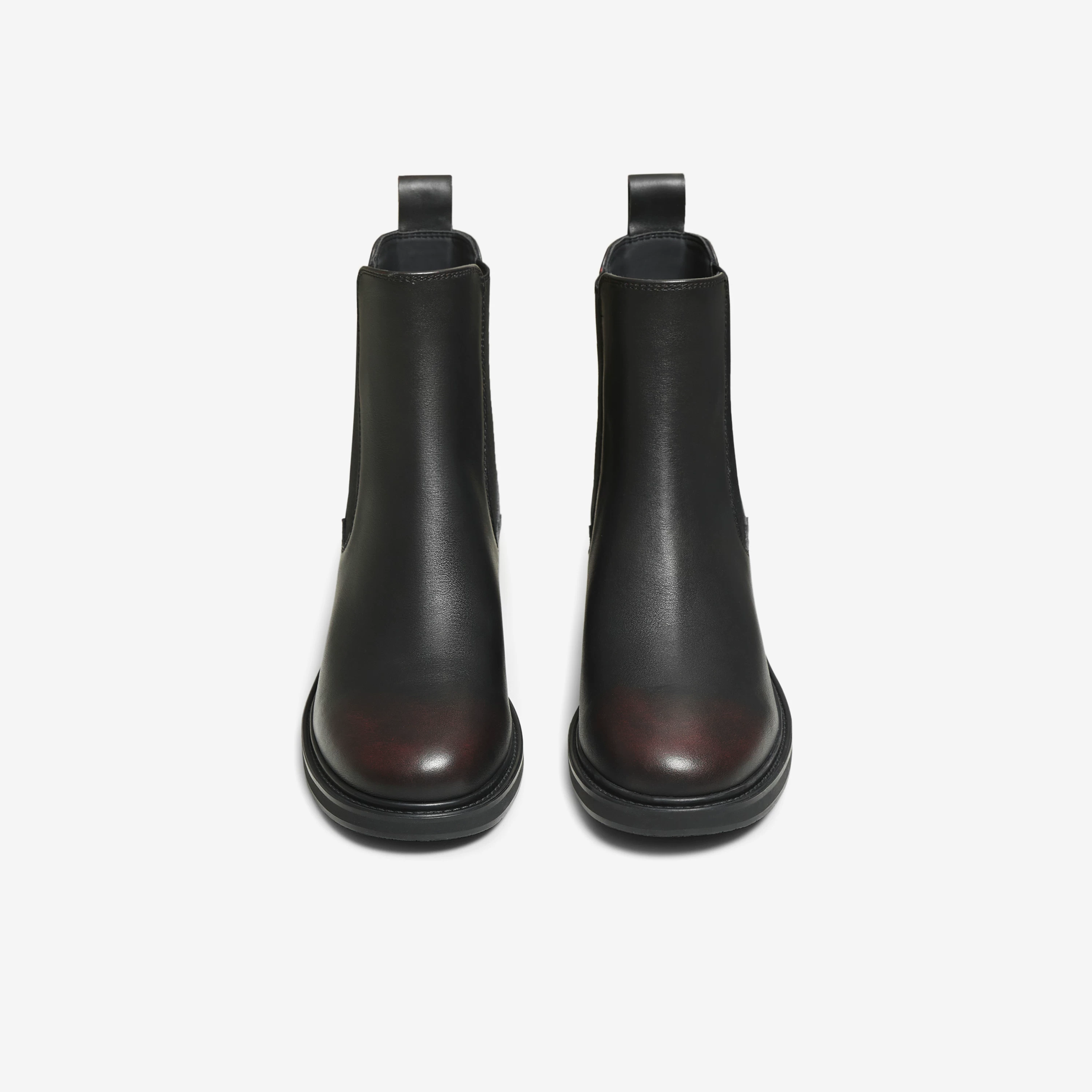 Giày bốt Chelsea nữ TATA mùa đông 2025 kiểu mới, bốt ngắn màu đen, bốt da nhỏ gọn, kiểu dáng ôm chân UWH01DD5