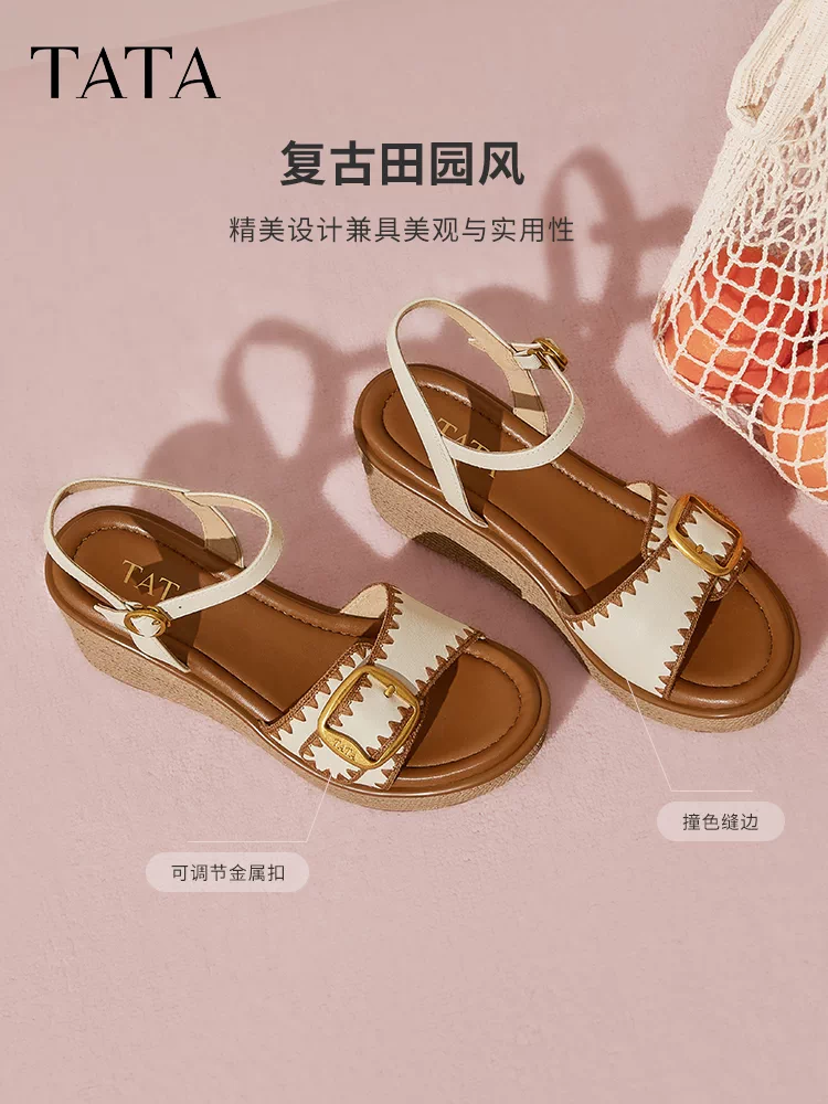 Dép quai ngang kiểu Pháp TATA Island Holiday dành cho nữ, đi nghỉ mát, mùa hè 2025, mã 7MYA1BL5