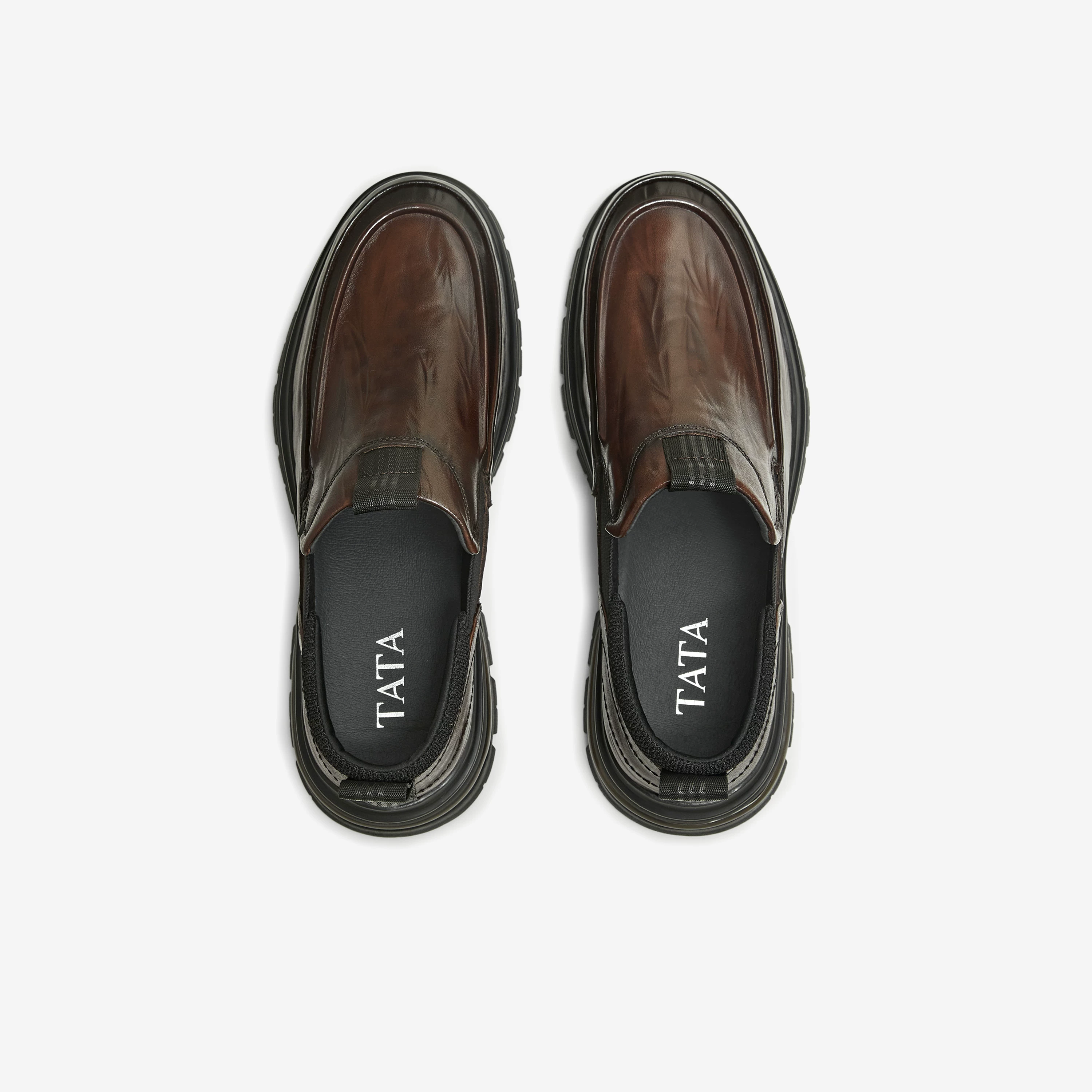 Giày da nam TATA 2025 mới mùa đông thoải mái đa năng đế mềm giày thường ngày giày da thật OFL01DM5