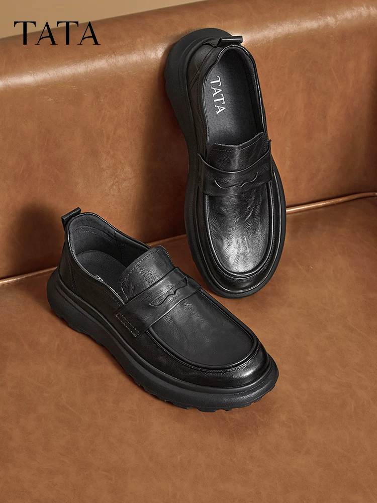 Giày da công sở thông thường dành cho nam Tata, giày lười kiểu slip-on, giày lười da thật, giày bố TFE02DM4