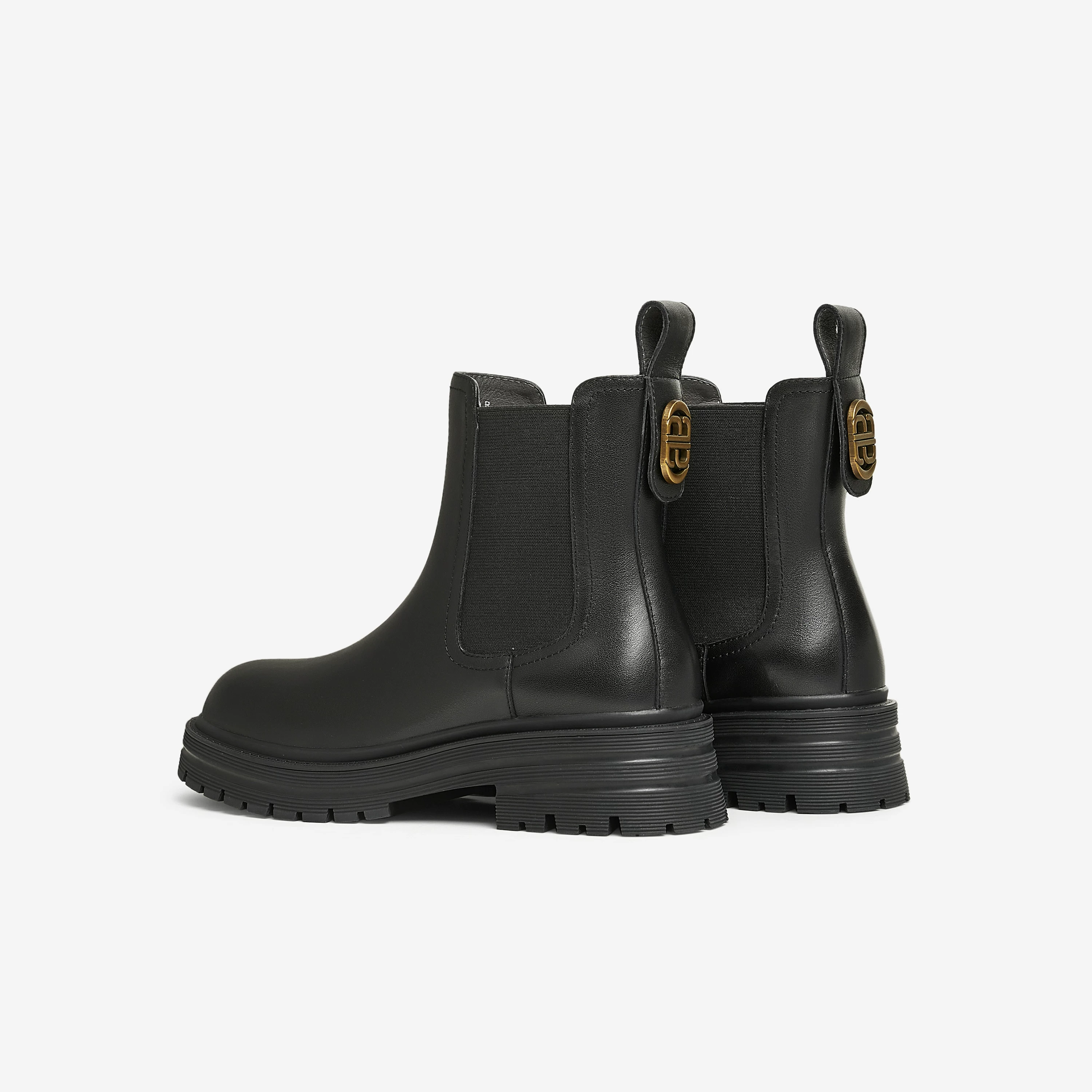 Giày bốt nữ Tata bốt mùa đông bốt thời trang mới bốt ngắn bốt Chelsea màu đen đa năng WAQA1DD4