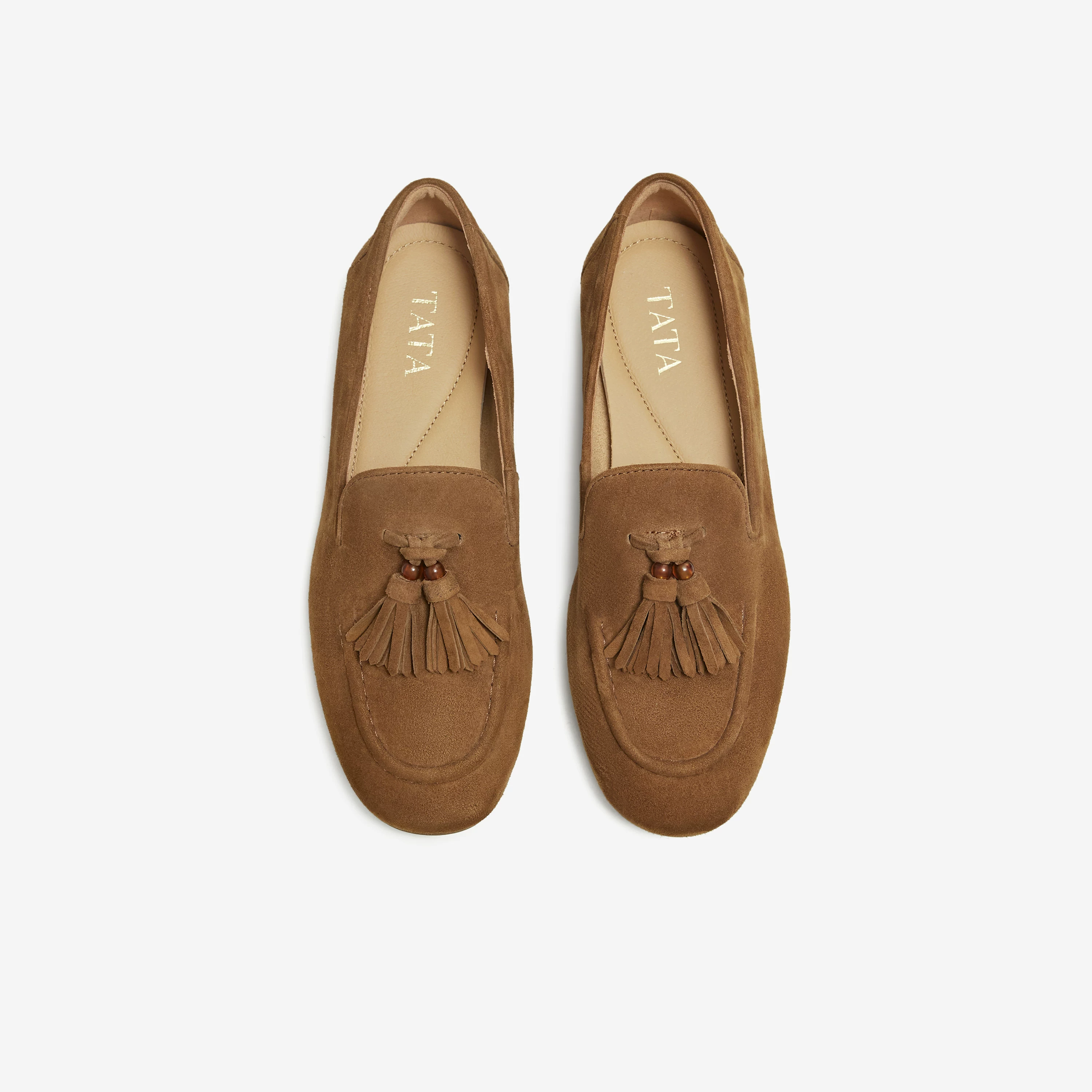 Giày Loafer Nữ TATA Mùa Đông 2025 Mẫu Mới Phong Cách Retro Đế Bằng Mũi Nhọn 7QCC7CA5