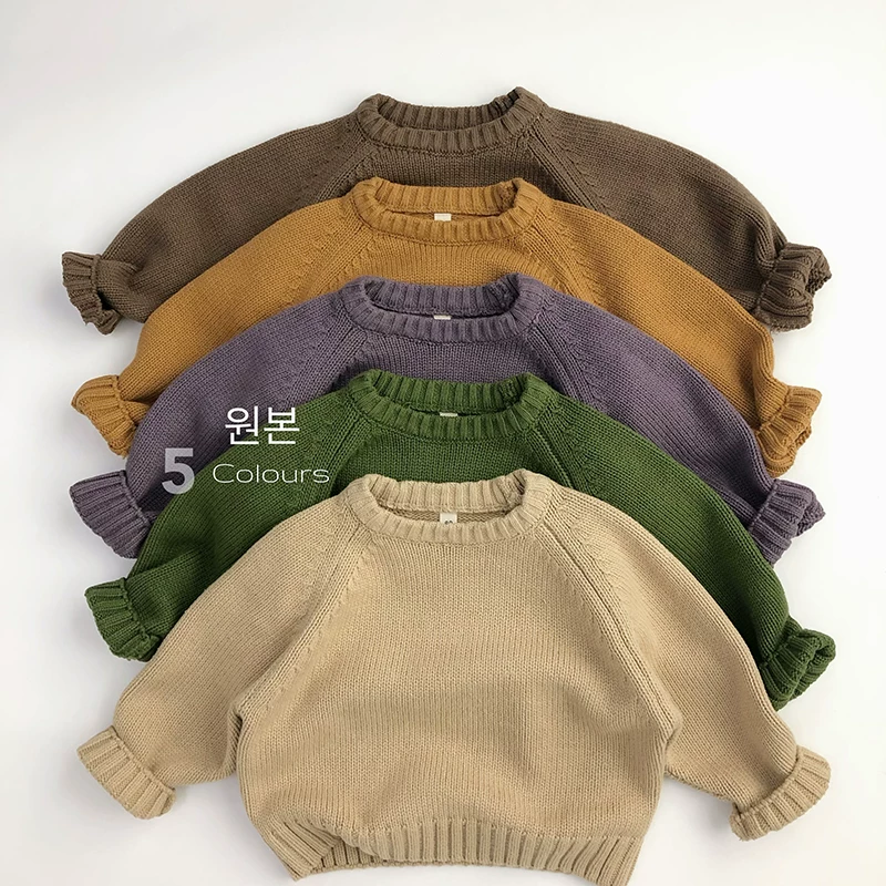 Phải mua ngay~ Áo len trẻ em phong cách Hàn Quốc mùa thu đông, áo len dệt kim phong cách rừng vintage, unisex, raglan, rộng rãi và sành điệu.