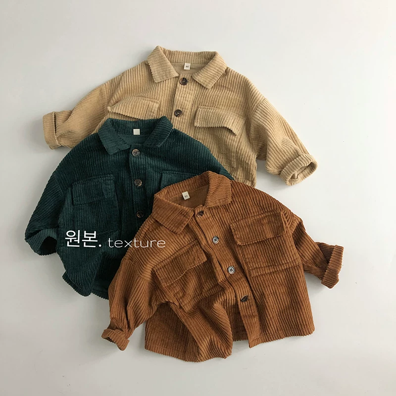 ootd~Đầy chất liệu và họa tiết~Áo khoác nhung trẻ em phong cách Nhật Bản và Hàn Quốc mùa xuân thu, áo khoác sành điệu và đa năng cho bé trai và bé gái.