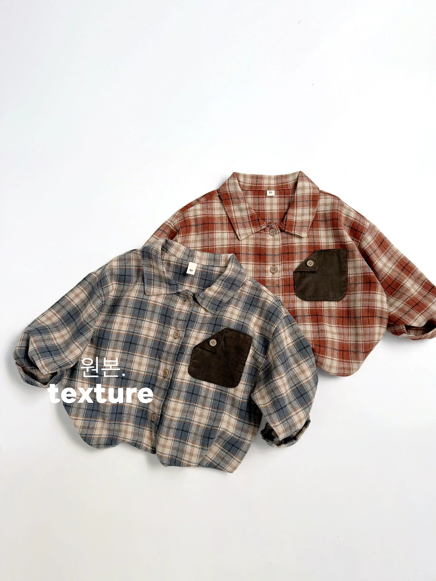 Cảm giác mềm mại và ấm cúng~phối màu retro~Áo sơ mi kẻ sọc cotton chải kỹ phong cách Hàn Quốc dành cho trẻ em mùa xuân thu, trang phục thường ngày sành điệu cho bé trai và bé gái.