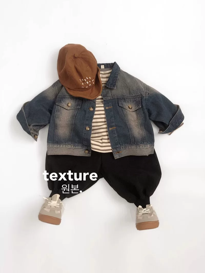 Hãy nhắm mắt lại và mua ngay~ Chất lượng thủ công siêu bền~ Bộ áo khoác ngoài denim phong cách Hàn Quốc cho trẻ em mùa xuân thu, sành điệu cho bé trai và bé gái, hợp thời trang, dáng rộng, chất liệu cotton nguyên chất, loại A.