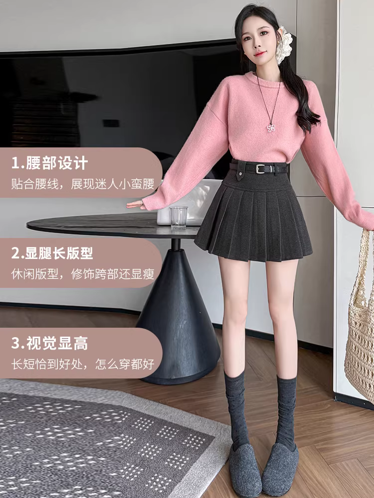 Váy len màu xám cho nữ, váy len xếp ly mùa thu đông, váy rất đẹp, váy jk, váy chữ a, váy ngắn