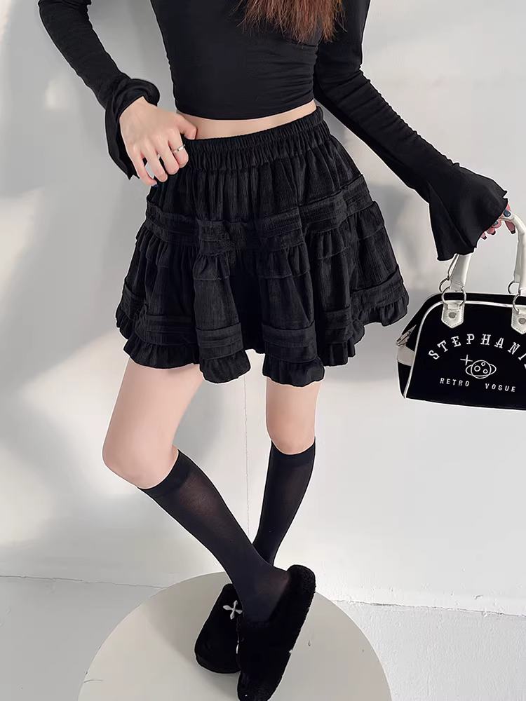 Váy bánh bèo, váy thu đông nữ, váy rất xinh, váy xòe, váy chữ A cạp cao, váy ngắn