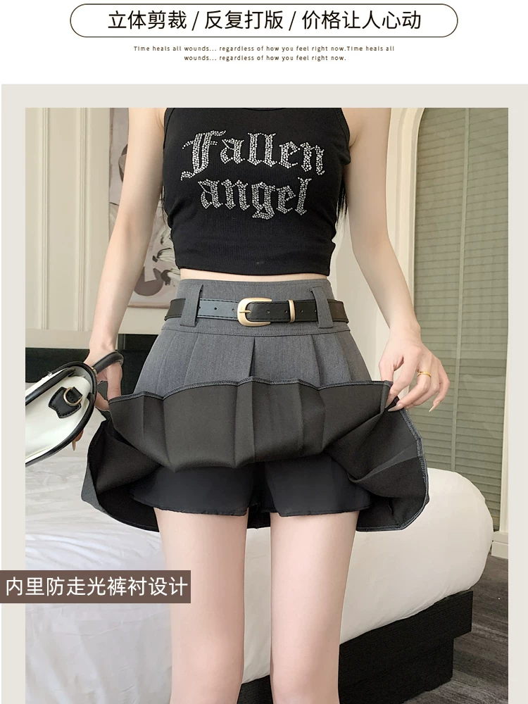 Váy vest màu xám cho nữ, váy xếp ly xuân thu, váy jk, váy nửa thân kiểu hot được ưa chuộng năm nay, váy chữ A, váy ngắn hot