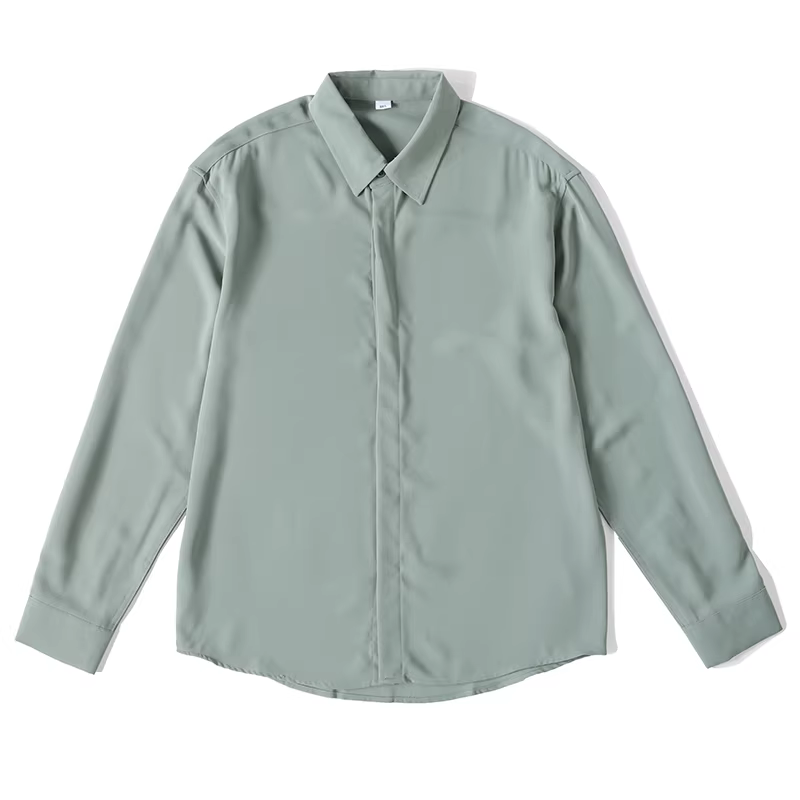 Áo sơ mi dài tay mềm mại sang trọng dành cho nam LUUD, không cần là ủi, mang lại cảm giác cao cấp, áo sơ mi cổ bẻ màu trơn giản dị hợp thời trang