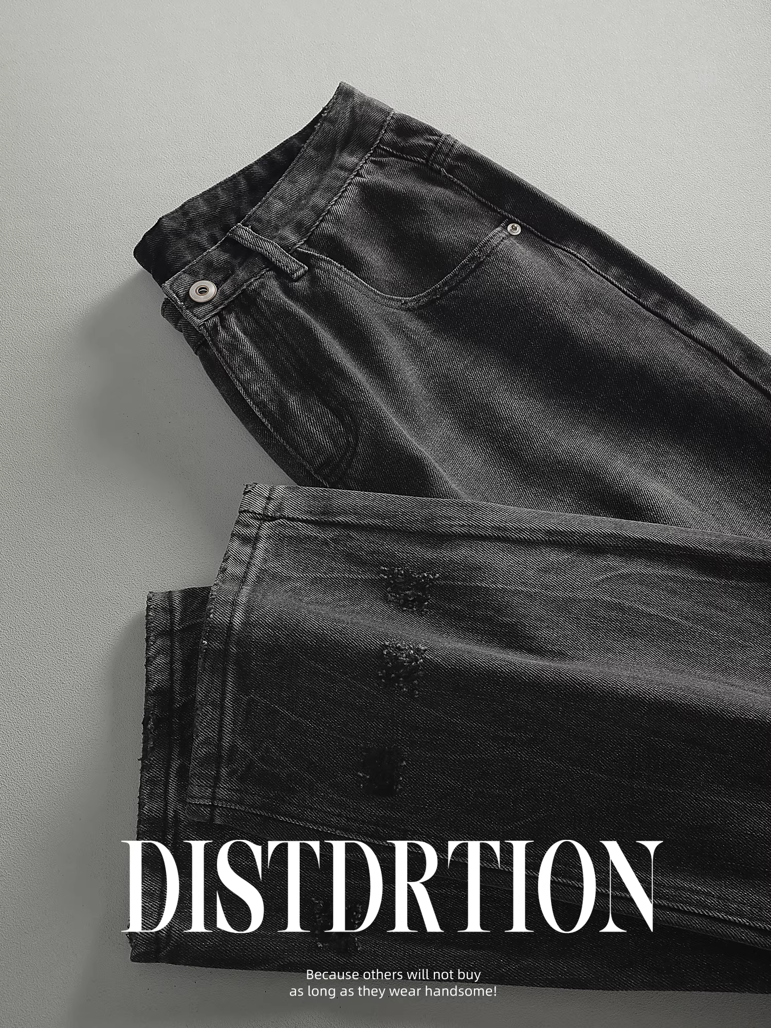 Quần jean đen cổ điển LUUD dành cho nam, thương hiệu thời trang đường phố cao cấp của Mỹ, quần ống rộng, quần ống rộng mát mẻ