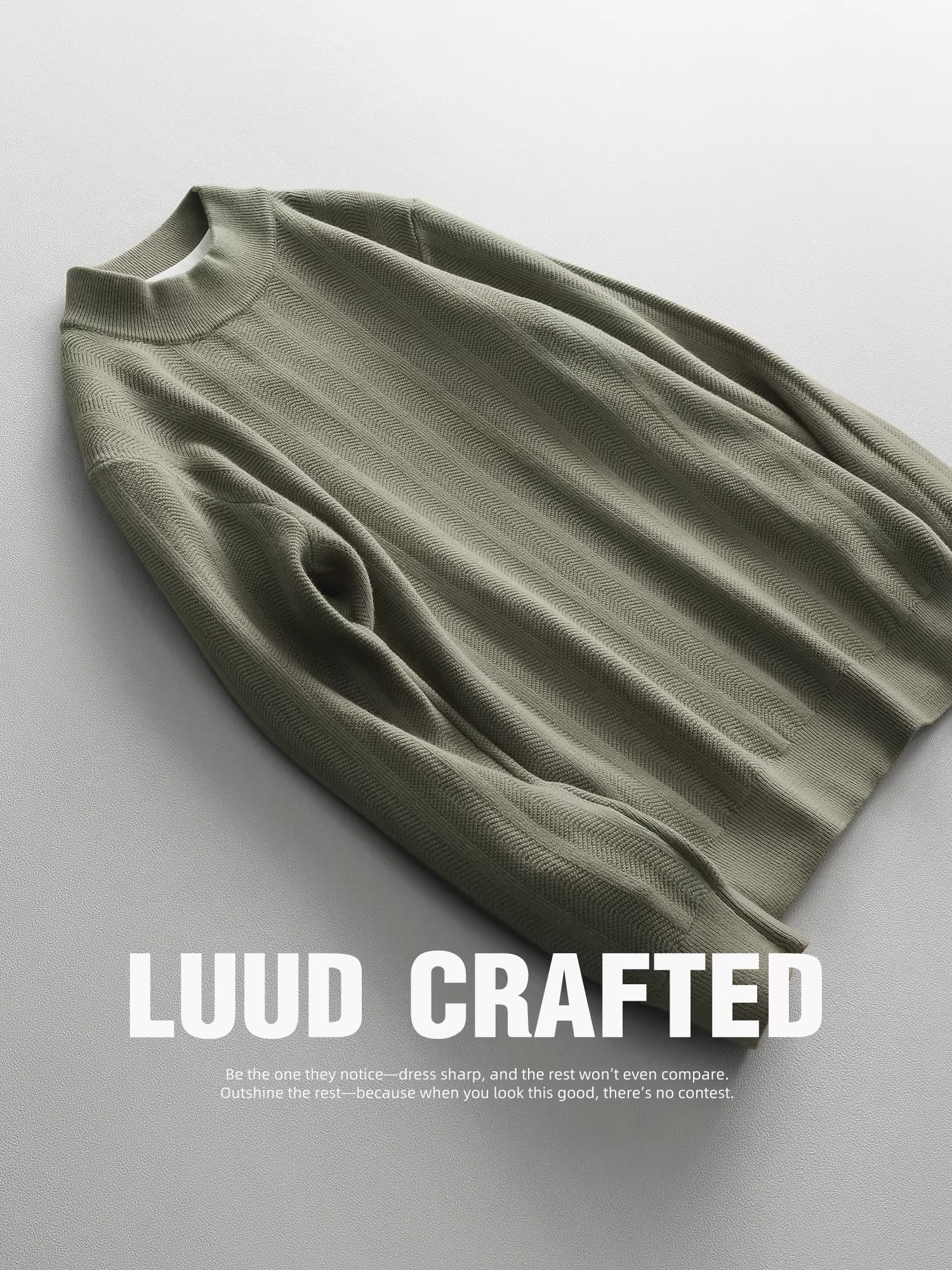 Áo len nửa cổ nhiều màu đô thị LUUD dành cho nam, chất liệu dệt jacquard đơn giản, kiểu dáng ôm sát, dài tay