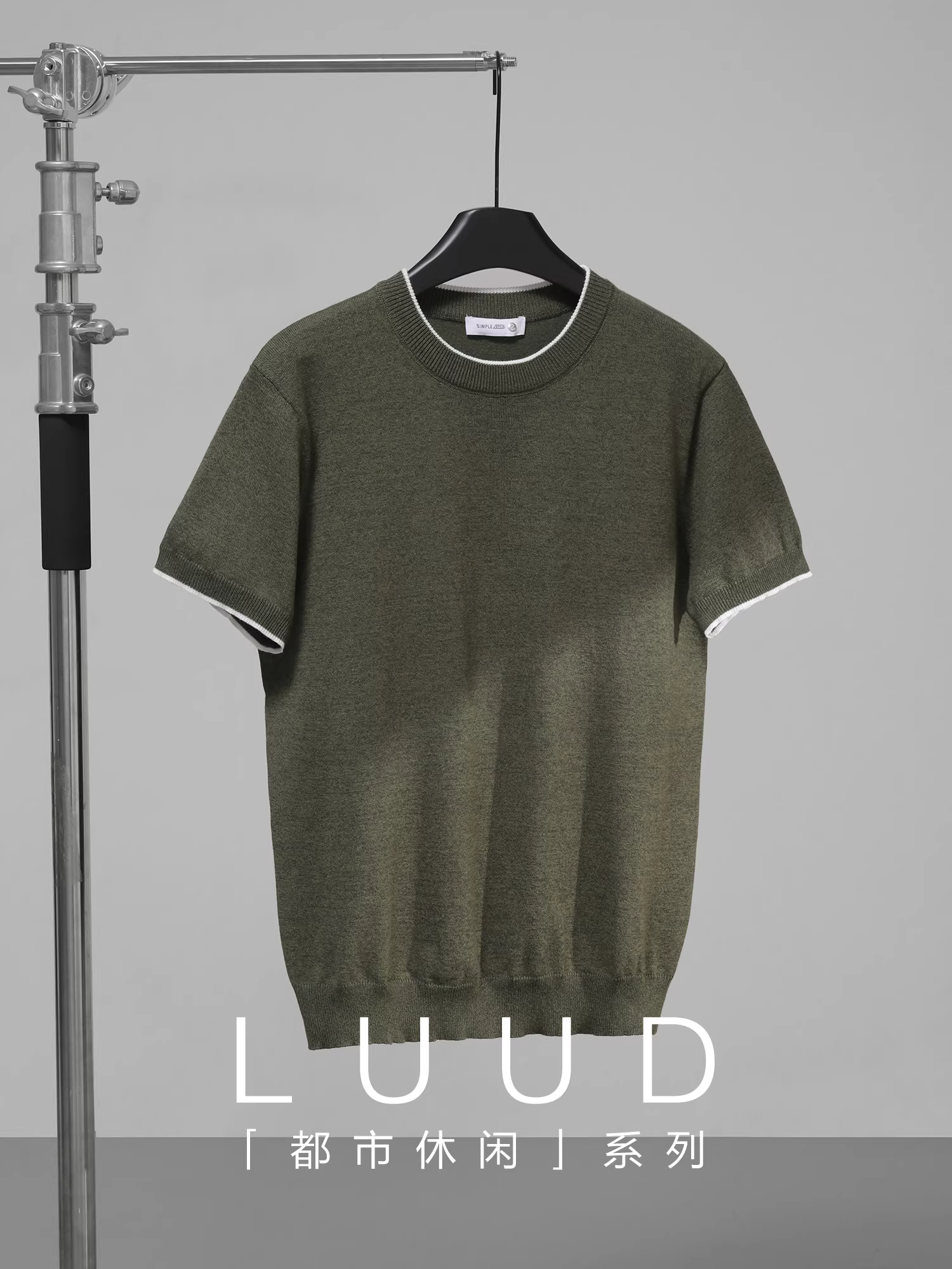 Áo len dệt kim cổ tròn phối màu LUUD Áo thun nam phong cách Hàn Quốc trưởng thành tinh tế đơn giản vừa vặn đa năng áo thường ngày
