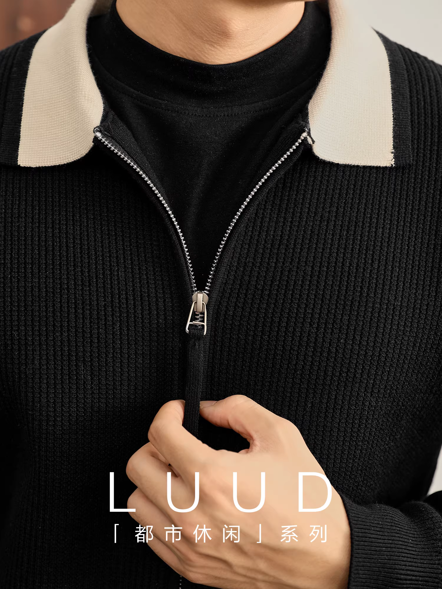 Áo khoác cardigan dệt kim ba sọc phong cách Mỹ thời thượng, phối màu, chất liệu lyocell Tencel, cổ áo phối màu, kiểu dáng casual dành cho nam