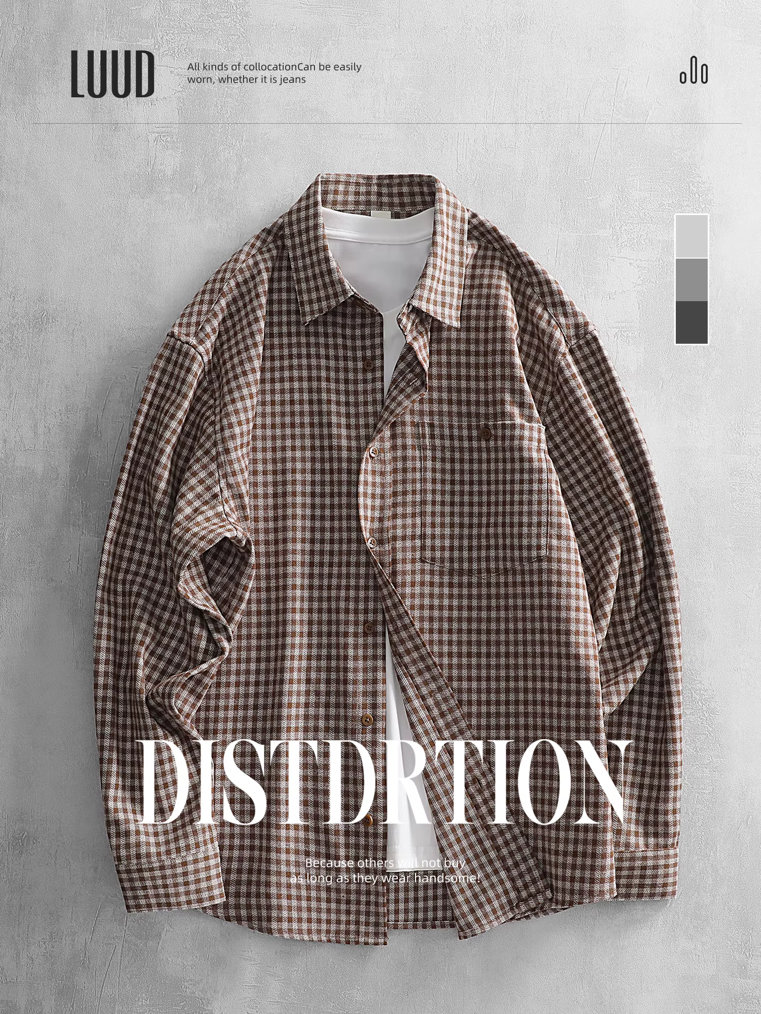 Ưu đãi đặc biệt: Áo sơ mi dài tay kiểu dáng mới, phong cách retro cá tính, mang lại cảm giác cao cấp, họa tiết lưới, chất liệu vải chải mềm, kiểu dáng áo khoác hơi rộng.