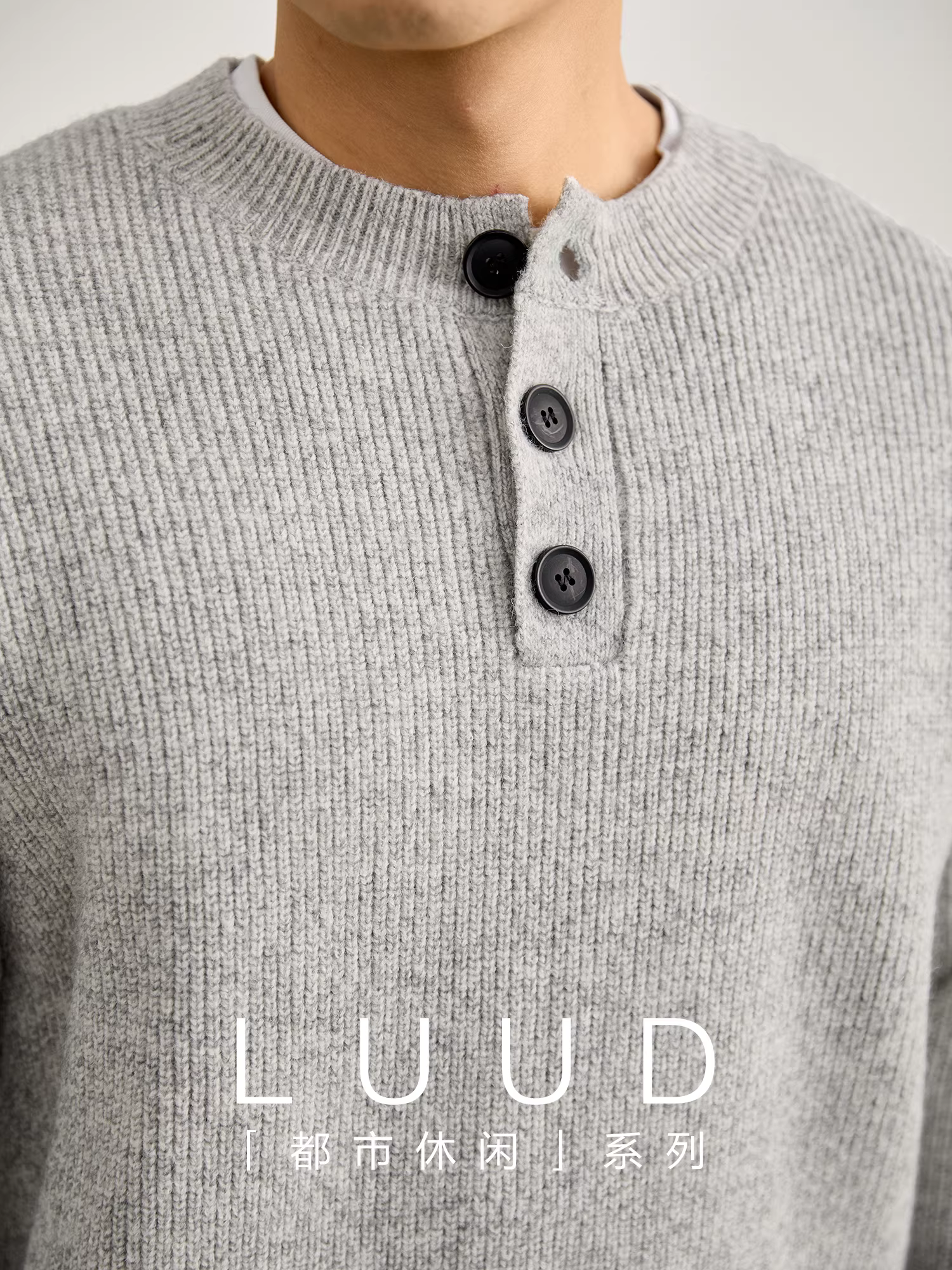 Áo len dệt kim cổ Henry chất liệu len jacquard hoa văn nhiều màu mềm mại và thân thiện với da dành cho nam, áo len mùa đông dày dặn và ấm áp với phong cách thoải mái.