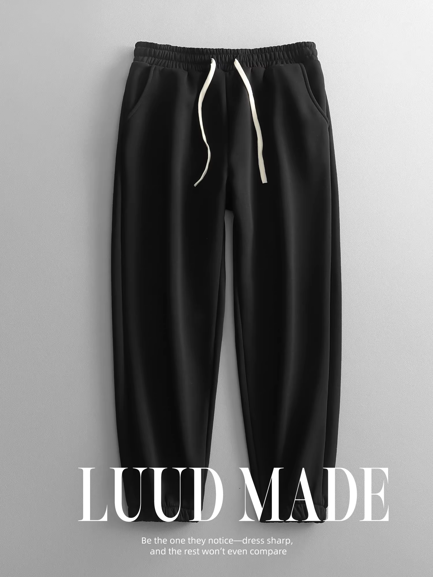 Quần thể thao nam dày dặn có lót lông cừu LUUD dành cho mùa đông, quần âu ống thẳng ấm áp có lưng thun và quần jogger bền chắc.