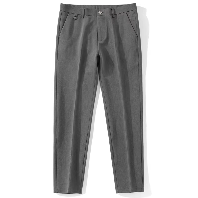 LUUD quần ống côn màu trơn giản dị phong cách Anh quốc không cần ủi quần tây ống thẳng nhỏ phong cách Hàn Quốc quần dài nam dáng ôm