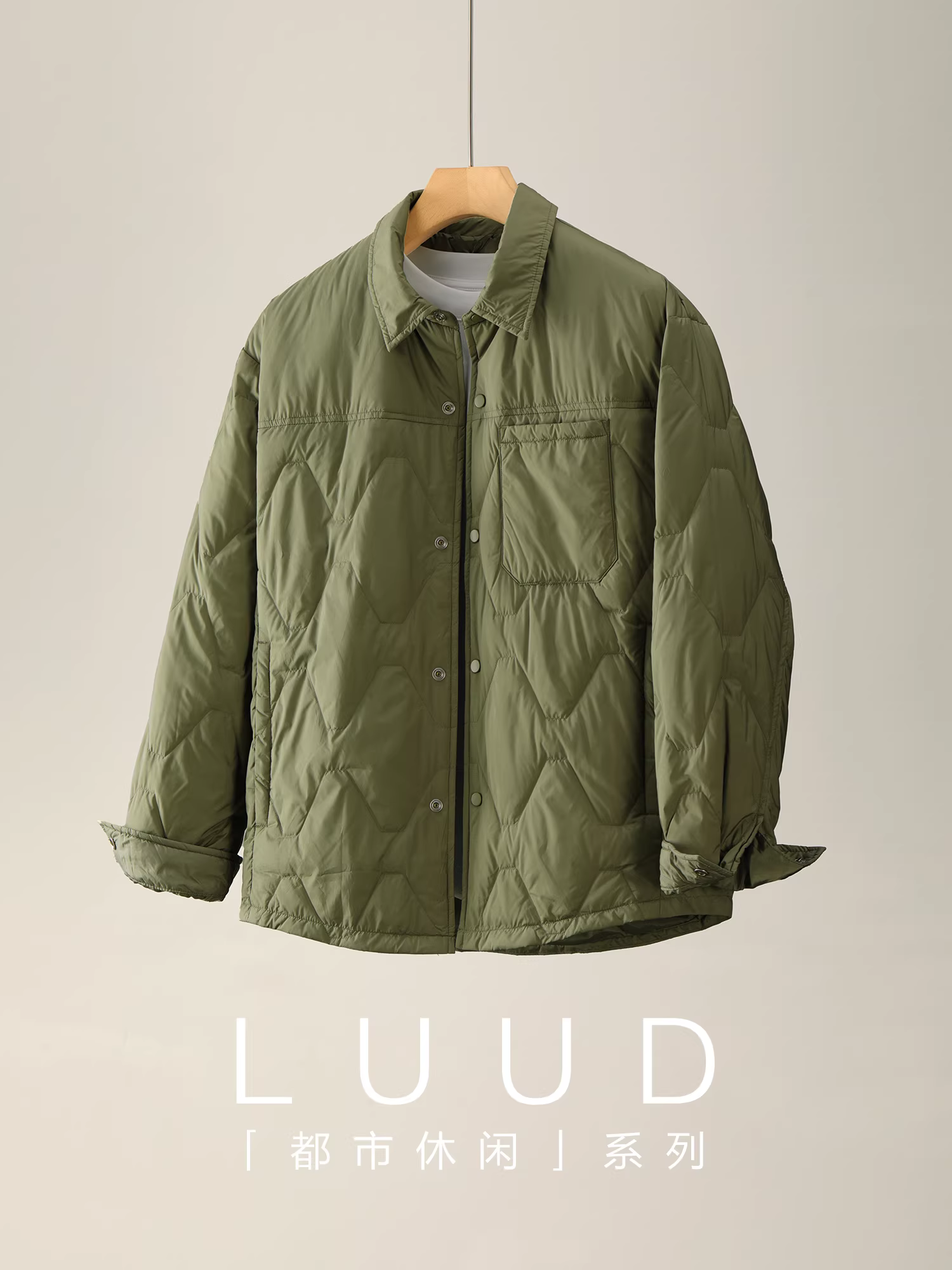 Áo khoác nam LUUD mùa đông 90% lông vũ vịt, dáng vest, nhẹ, may chần kim cương, chống lạnh