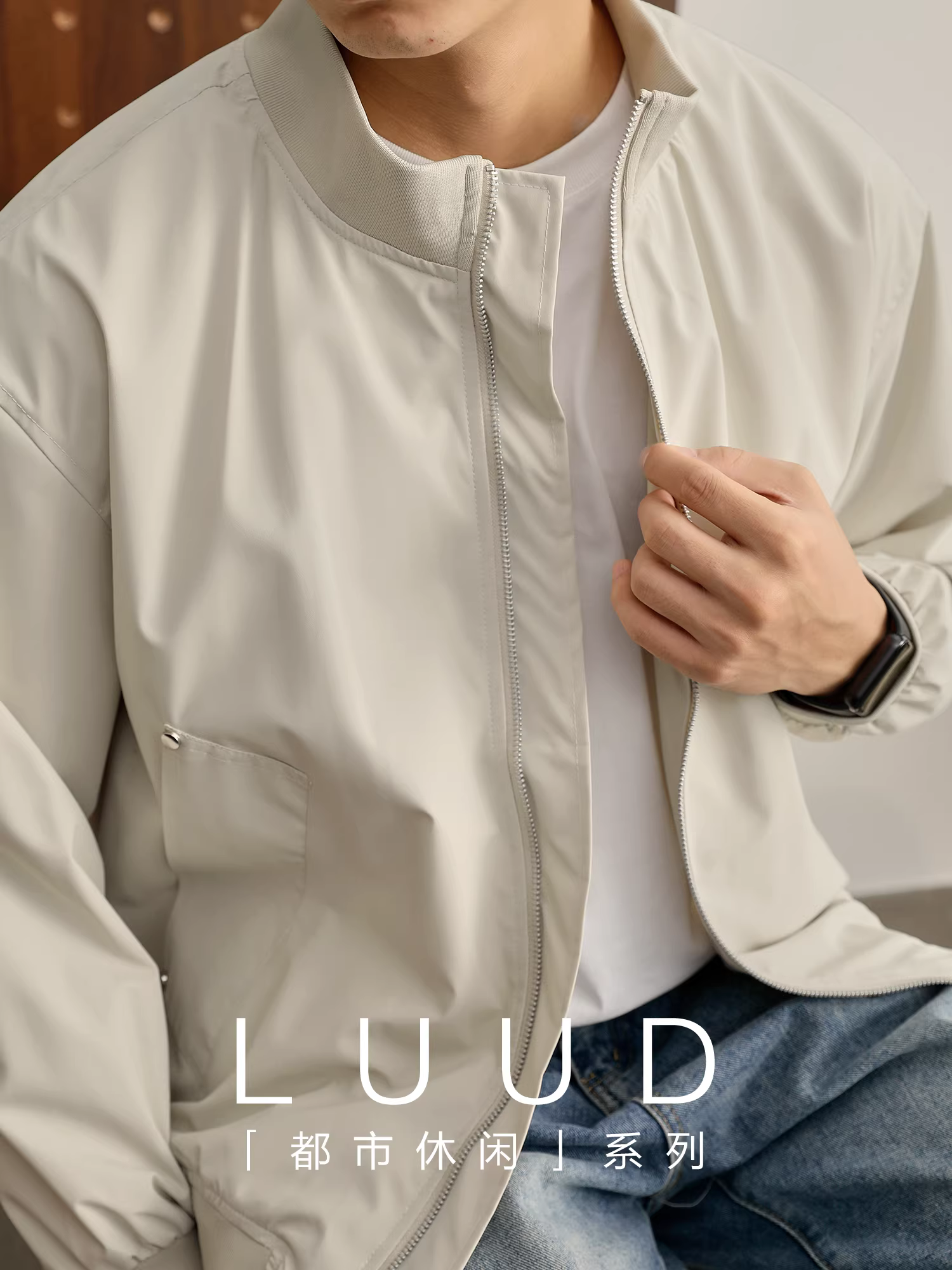 Áo khoác ngoài chống gió LUUD Cityboy cổ đứng, áo khoác nam thời trang thể thao kiểu phi công