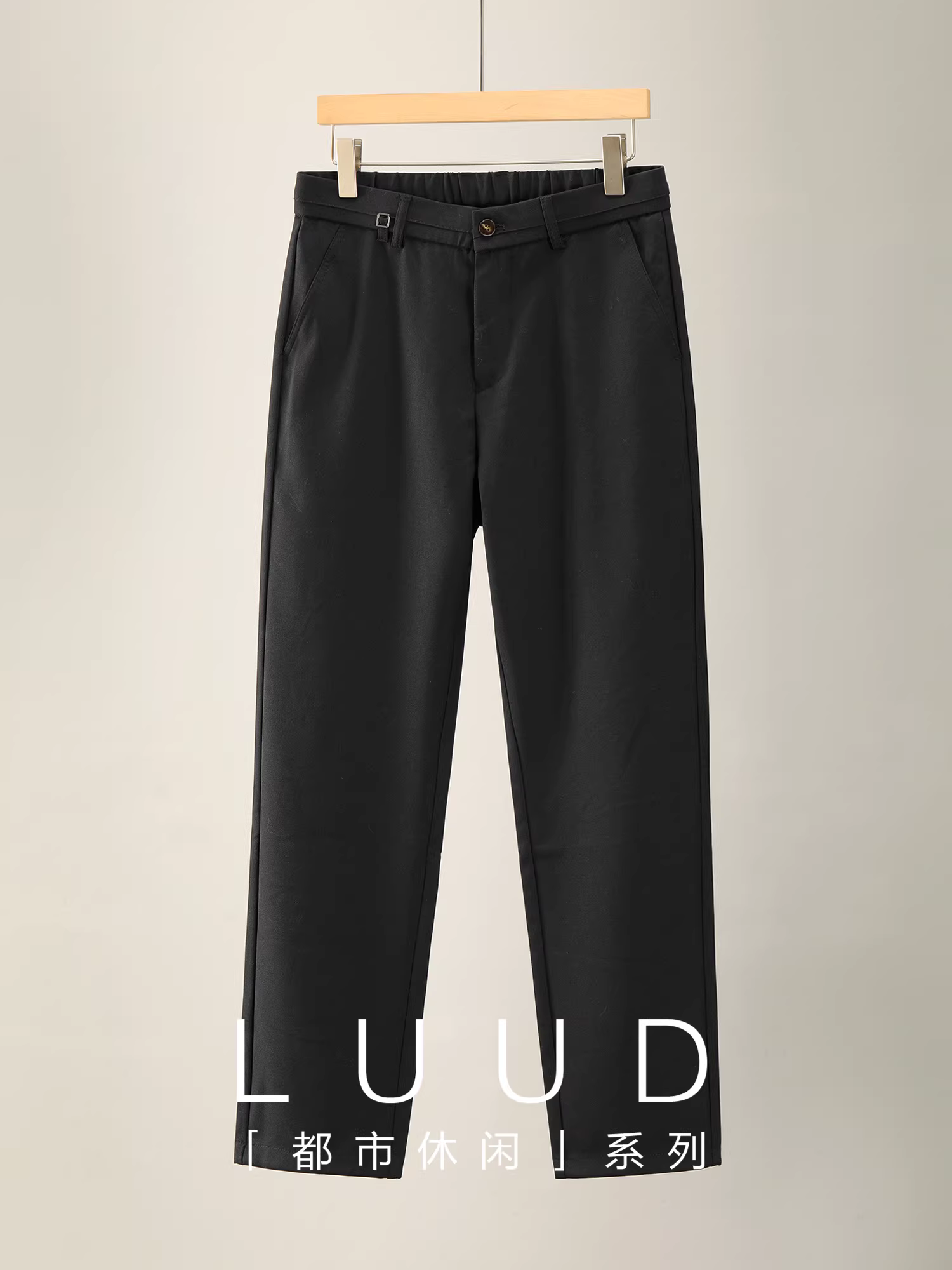 Quần tây nam dáng thẳng chất liệu len hoa pha trộn LUUD, lưng thun bán co giãn, may ba chiều, quần âu lịch lãm và sang trọng