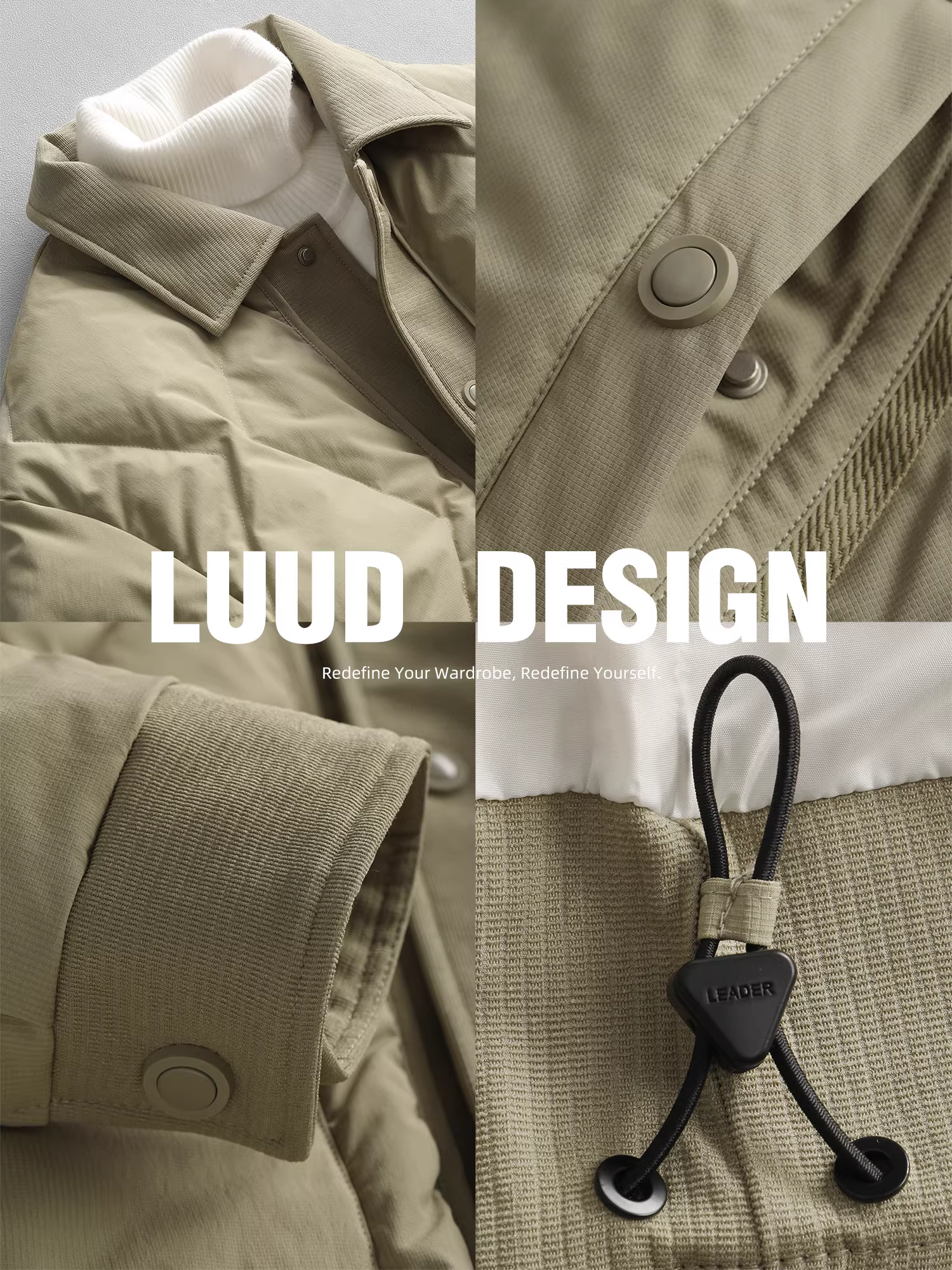 Áo khoác lông vũ cao cấp LUUD 90 dành cho nam mùa đông mới áo khoác chống lạnh màu trơn áo khoác ấm một hàng khuy