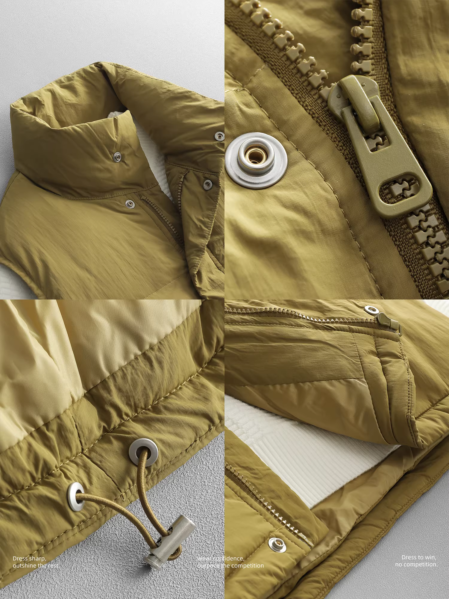 Ưu đãi đặc biệt: Áo ghi-lê dáng đứng thời trang, thoải mái với túi giấu kín, kiểu dáng rộng rãi, chất liệu lông vũ trắng, áo khoác giữ ấm.