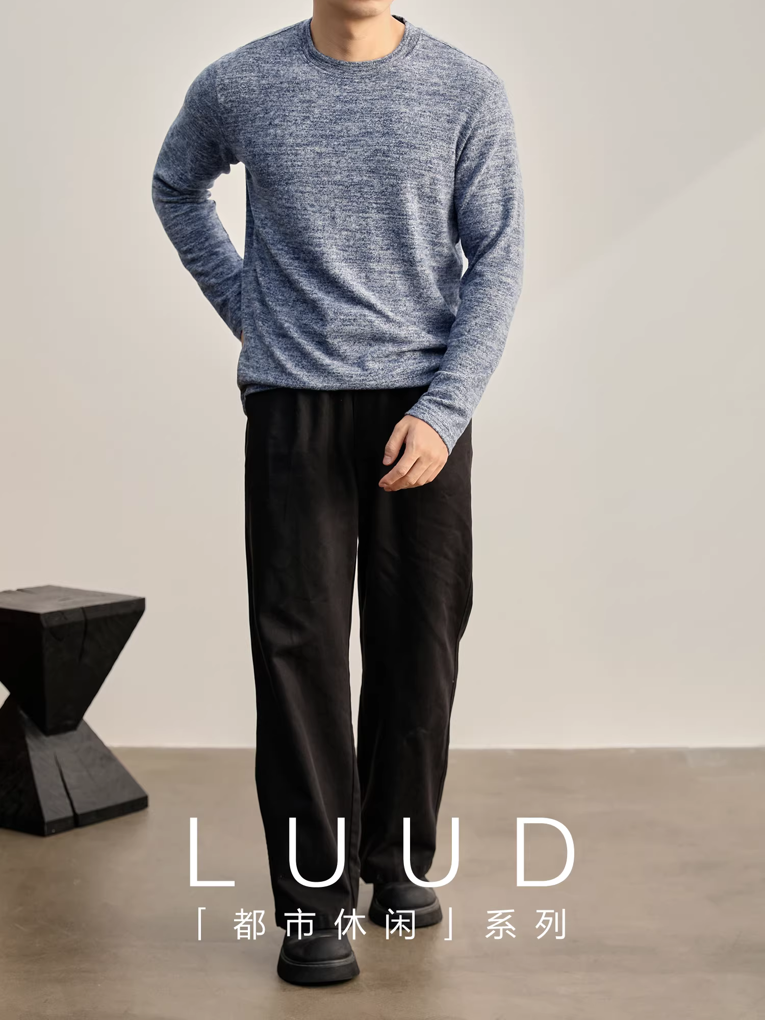 Áo thun nam LUUD phong cách lười biếng và thoải mái, họa tiết hoa, phối màu chuyển sắc, lớp trong 280g, chất liệu nhung mềm mại và co giãn.