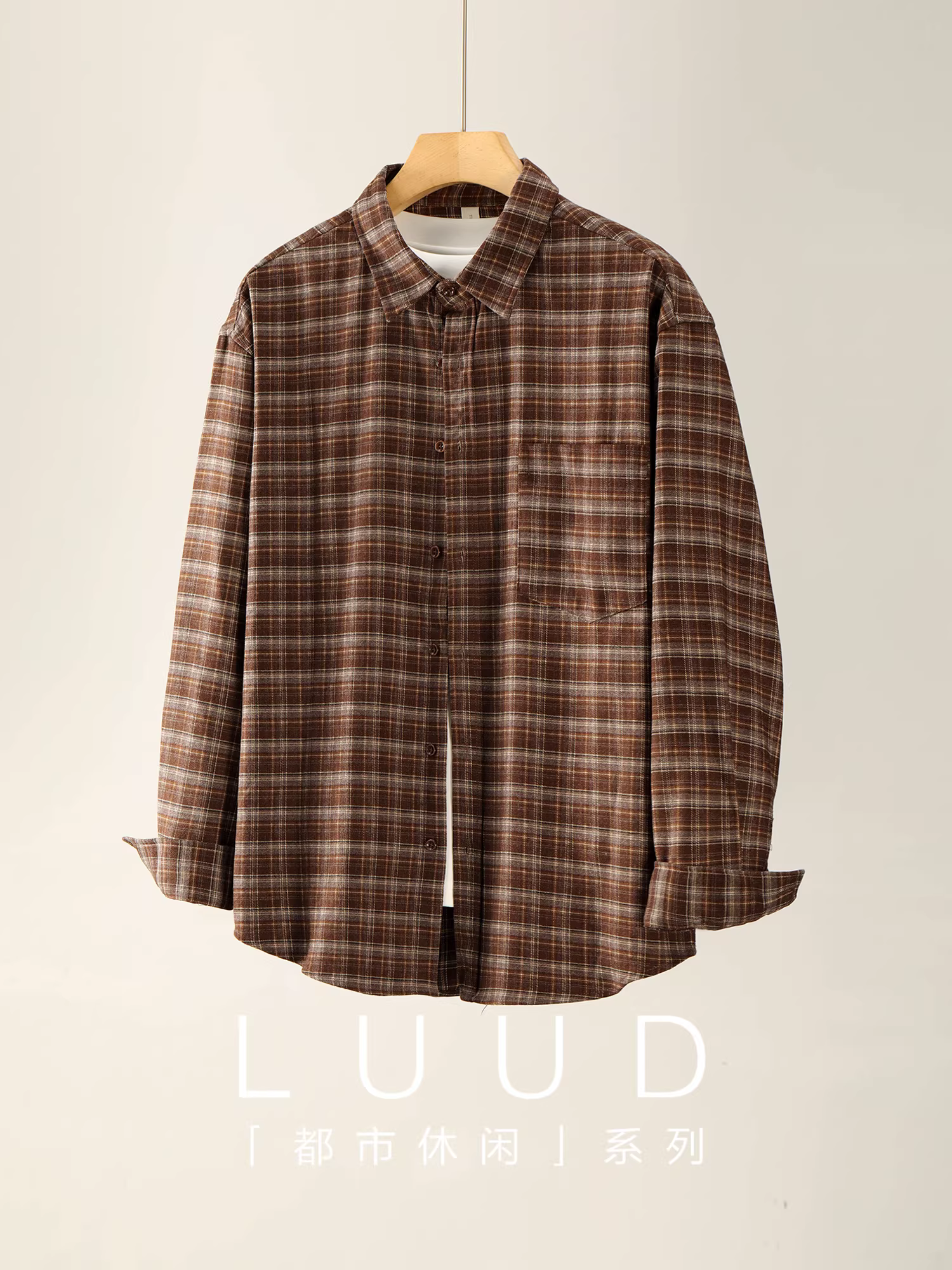 Áo khoác sơ mi dài tay đa năng kiểu dáng cổ điển LUUD Nhật Bản cổ điển dành cho nam giới để đi làm