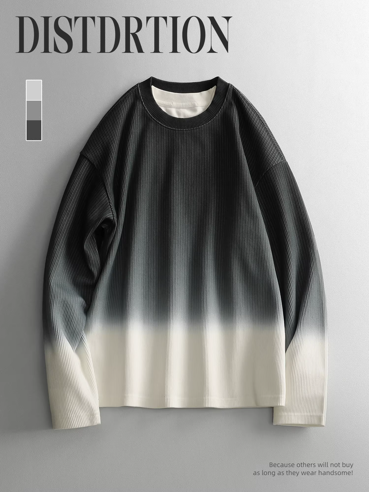 Ưu đãi đặc biệt: Áo len dài tay dệt jacquard phối màu thời thượng dành cho nam, kiểu dáng hiện đại, rộng rãi, cổ tròn.