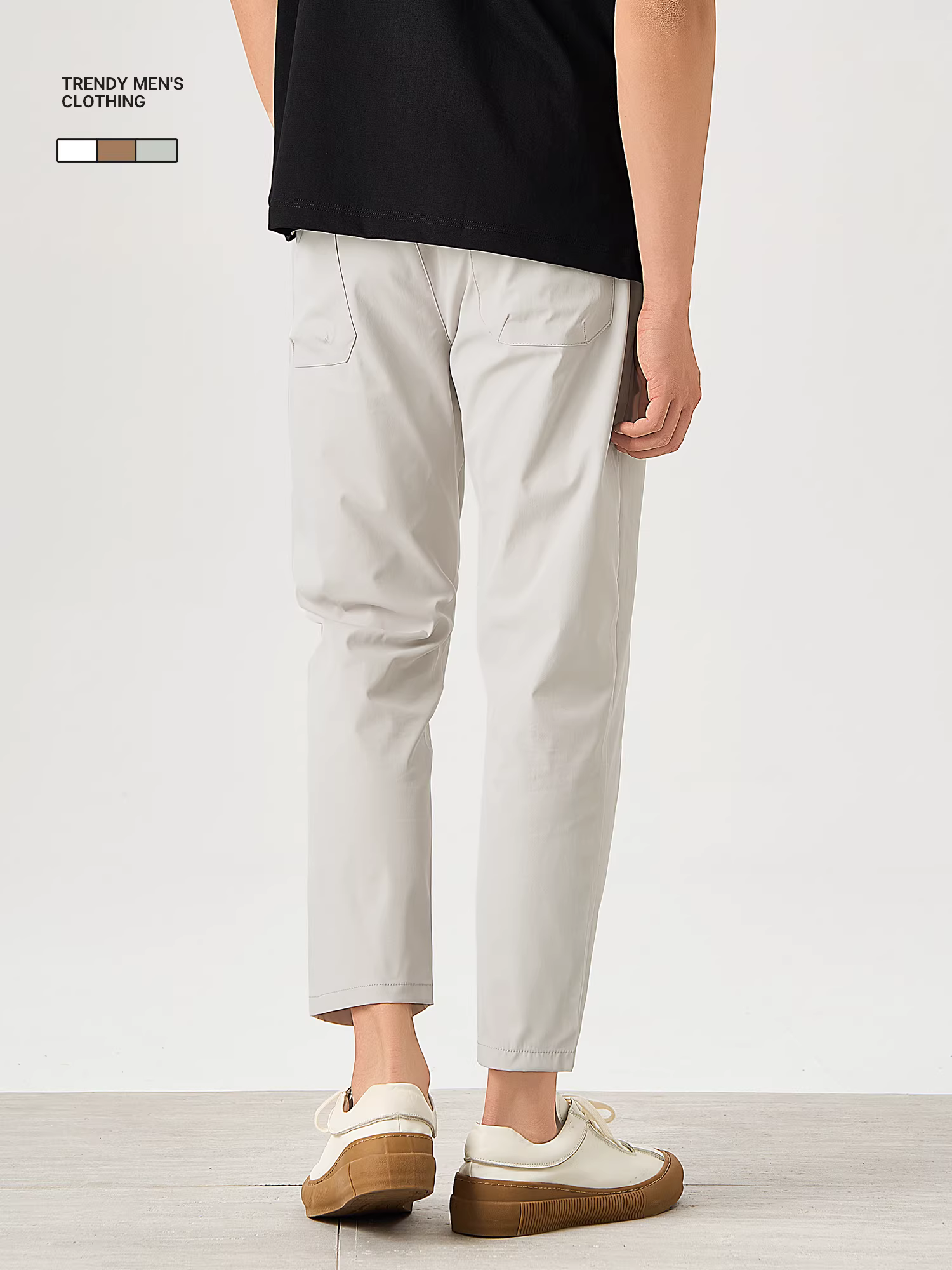 Quần tây nam LUUD drapey mát mẻ, quần tây công sở đơn giản màu trơn, quần ống côn ôm dáng đa năng dành cho nam