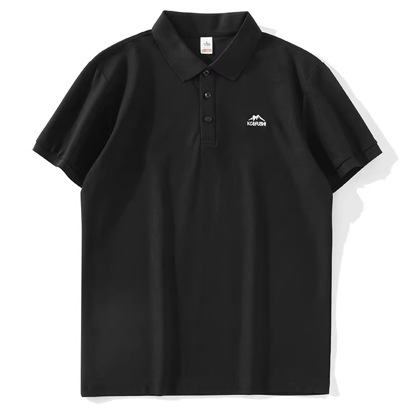 Áo sơ mi POLO ngắn tay thời trang đô thị LUUD dành cho nam giới dáng ôm vừa vặn áo sơ mi polo đa năng đơn giản thêu núi nhỏ hàng đầu