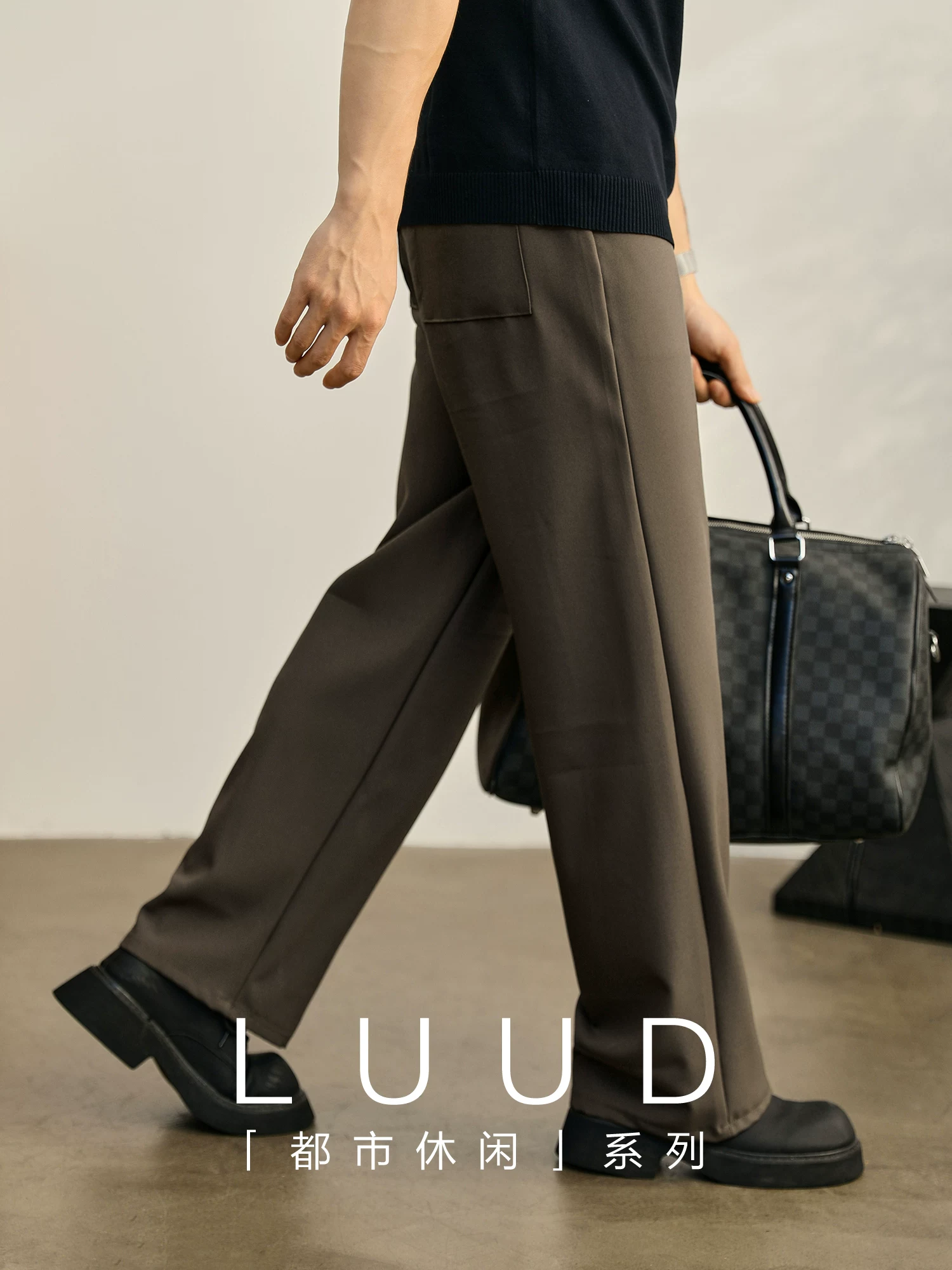 Quần tây LUUD kiểu dáng cổ điển thanh lịch với thiết kế đường xẻ, mang lại cảm giác cao cấp, quần dài ống rộng thẳng không nhăn dành cho nam