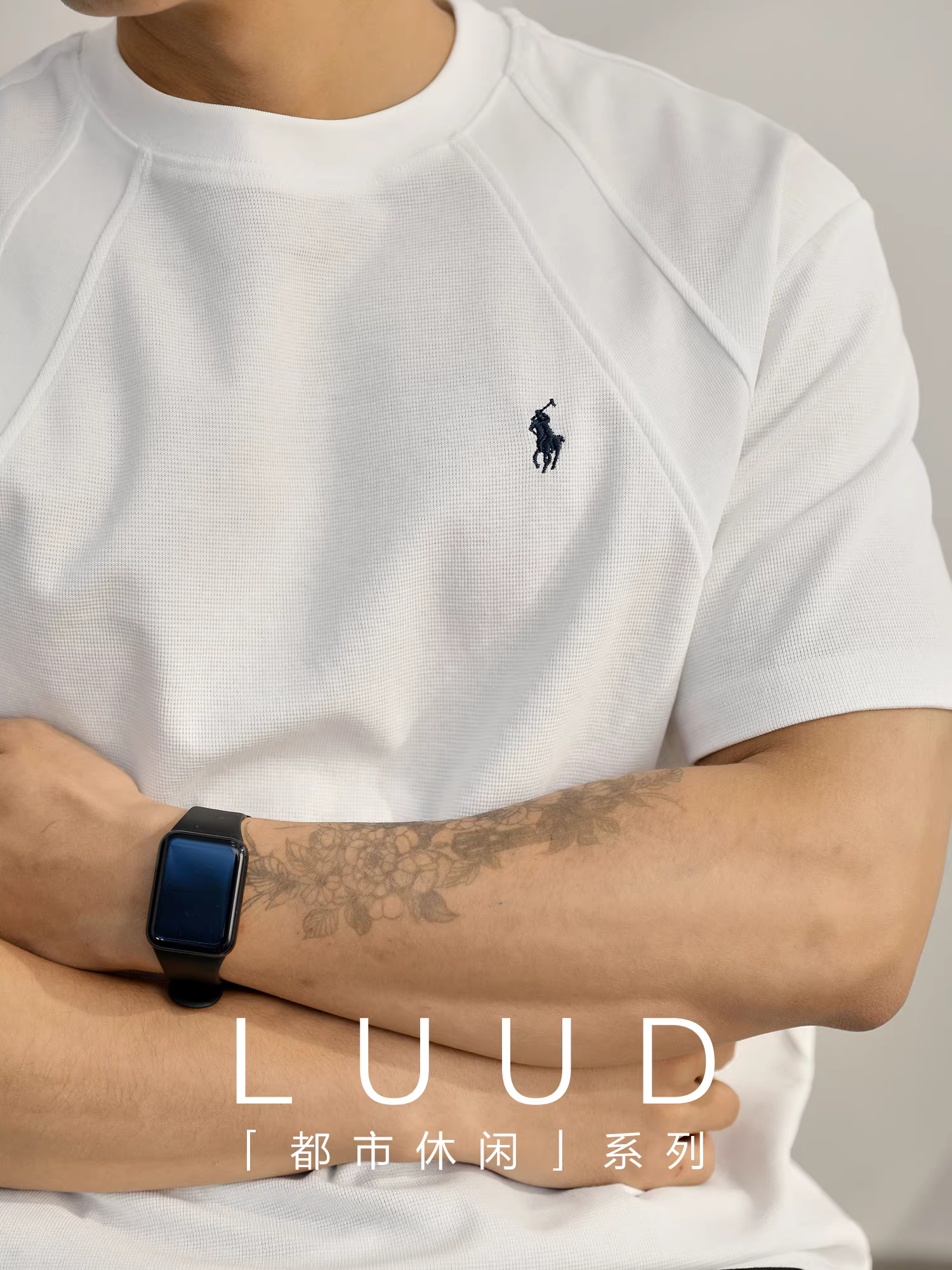 Áo thun dáng rộng LUUD dành cho nam, thêu Paul Rider hợp thời trang, áo thun cotton chắp vá chất lượng cao Bajiaoge