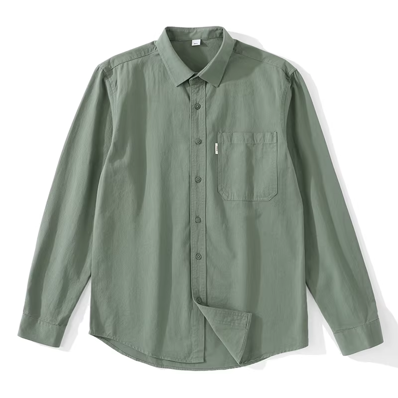 Áo sơ mi cotton mềm mại LUUD phong cách Hàn Quốc nghệ thuật nam giản dị đa năng dài tay áo sơ mi màu trơn áo khoác ngoài hợp thời trang